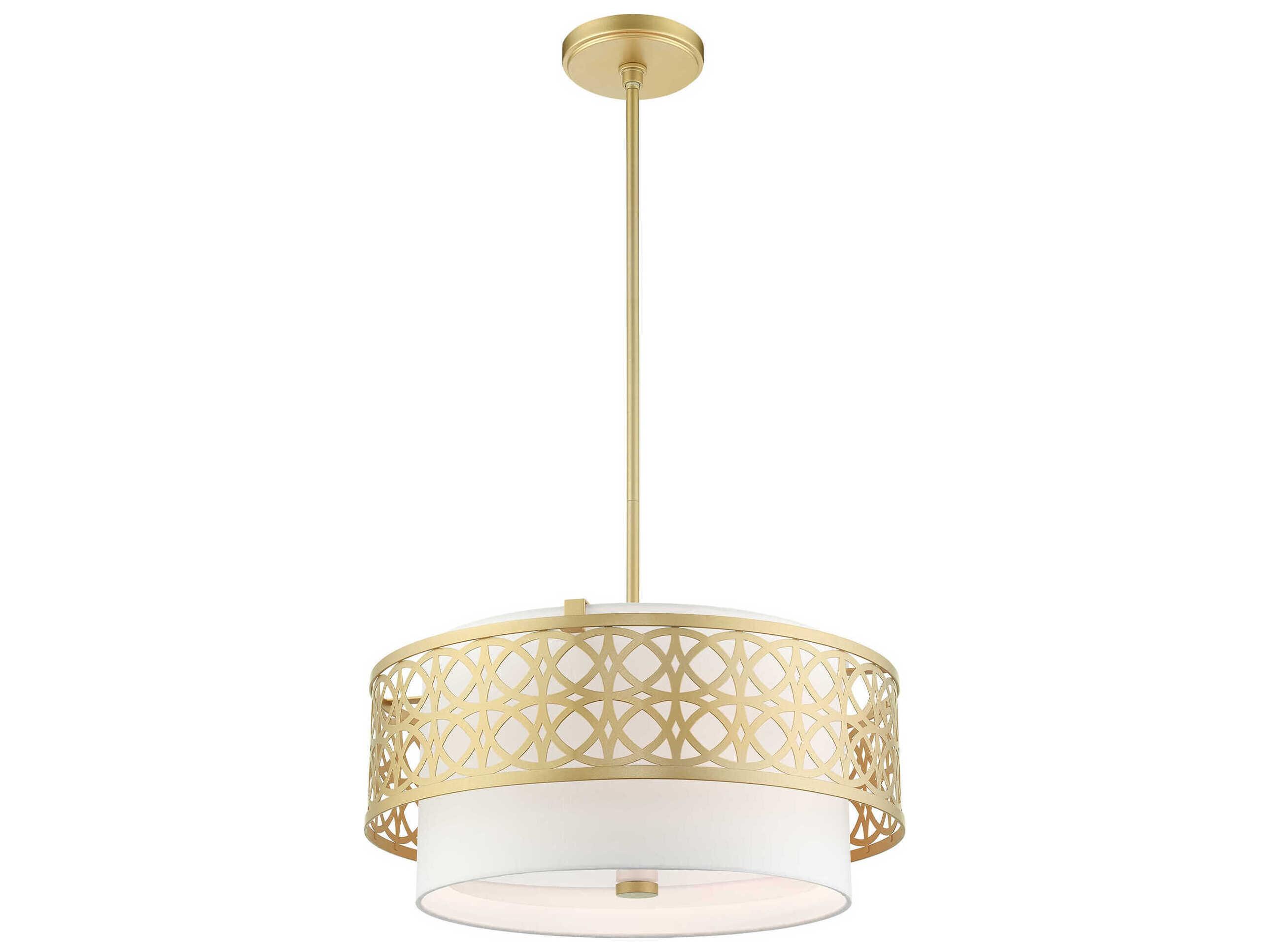 Livex Lighting Calinda 4-Light Soft Gold Drum Pendant