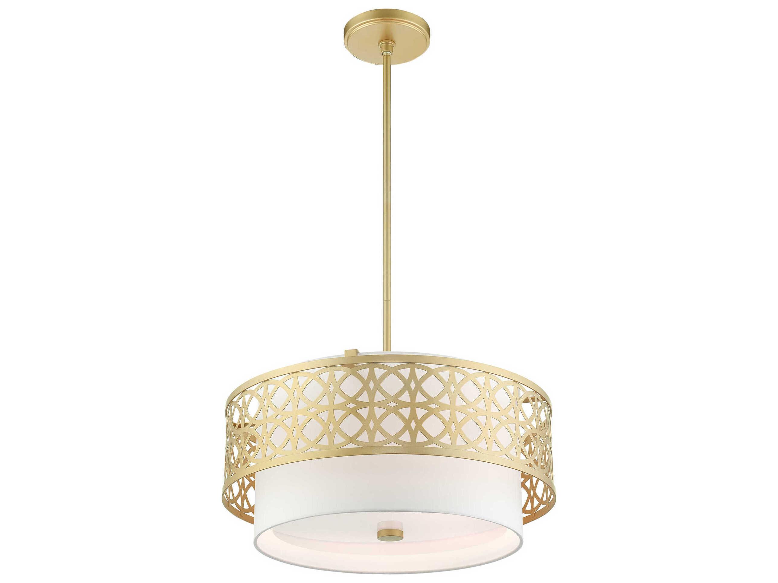 Livex Lighting Calinda 4-Light Soft Gold Drum Pendant