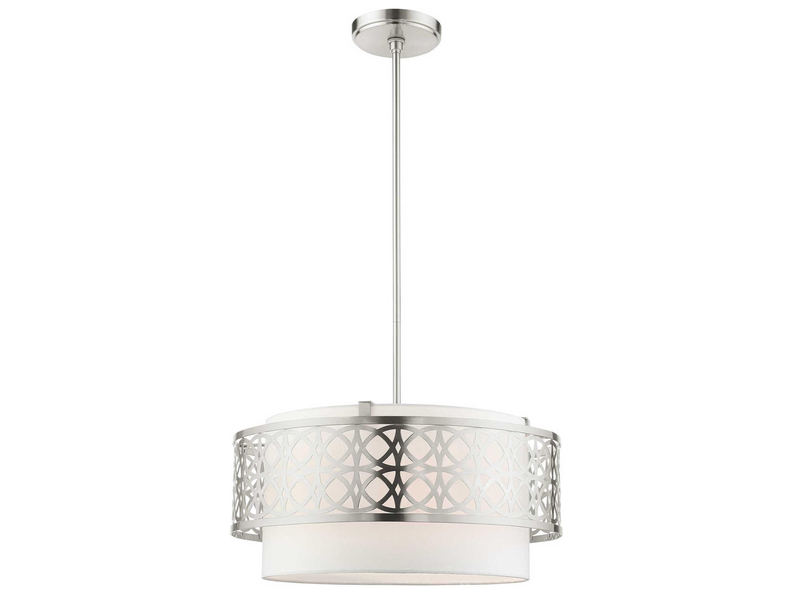 Livex Lighting Calinda 4-Light Brushed Nickel Drum Pendant