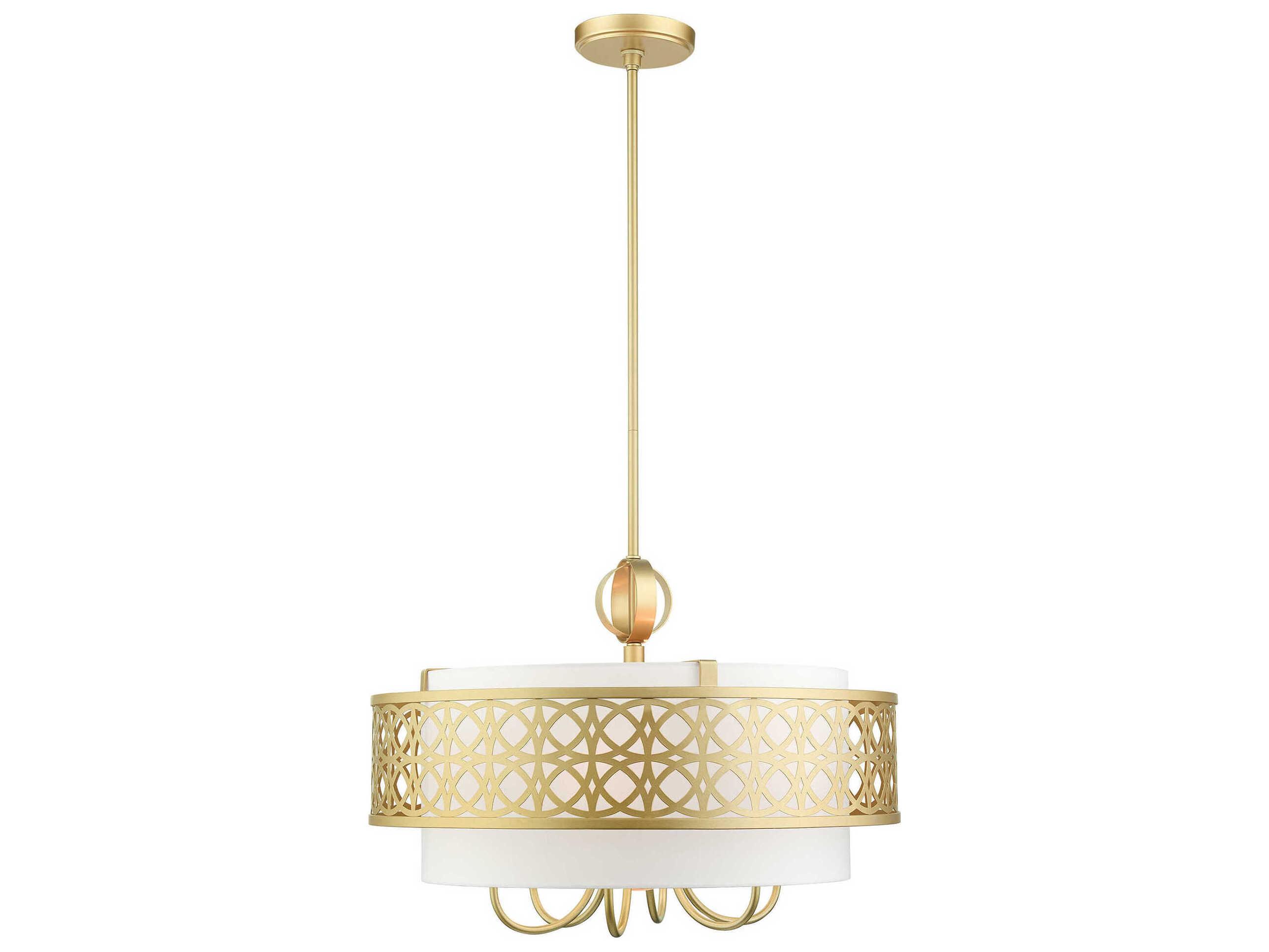 Livex Lighting Calinda 7-Light Soft Gold Candelabra Drum Chandelier