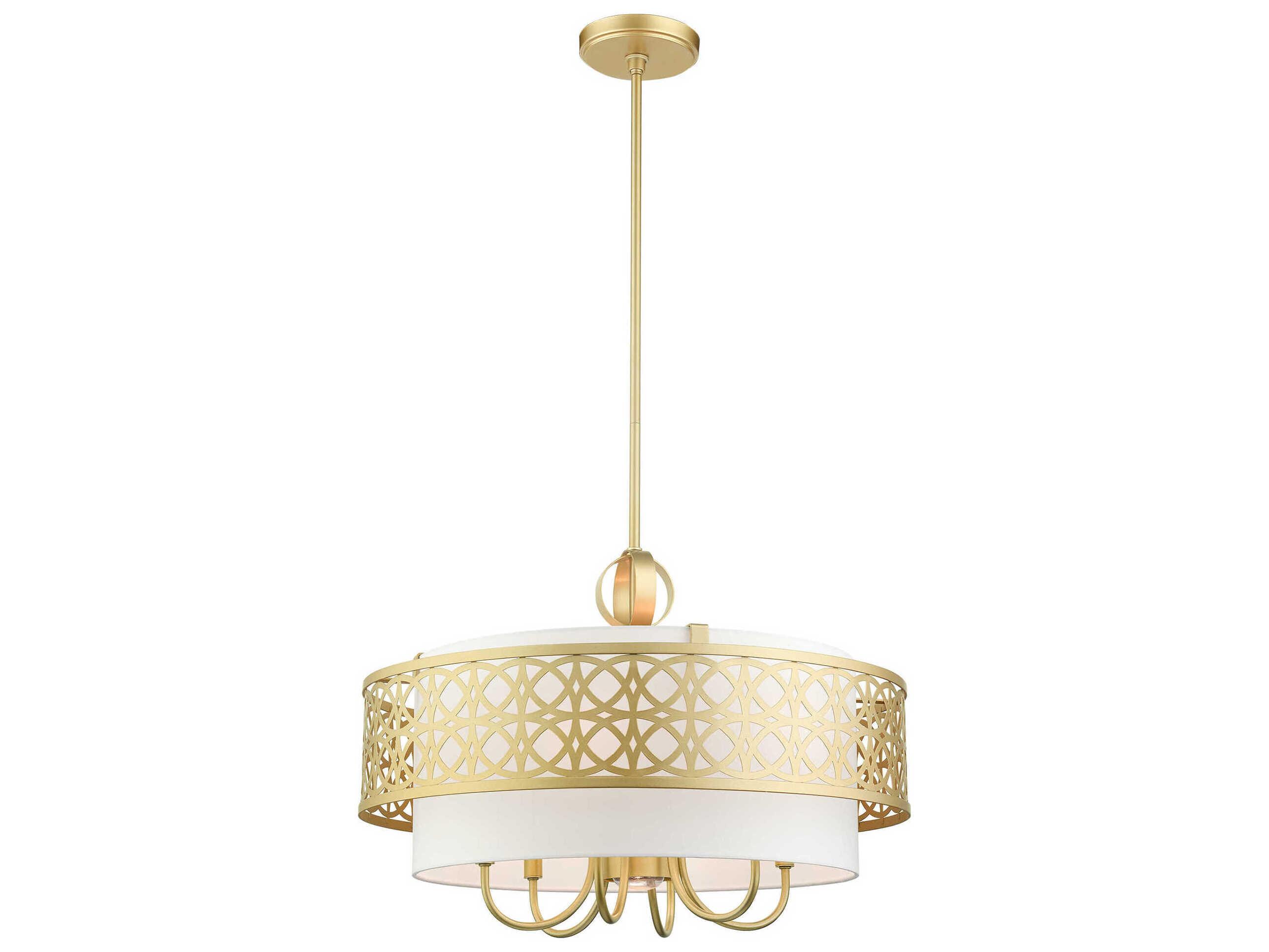 Livex Lighting Calinda 7-Light Soft Gold Candelabra Drum Chandelier