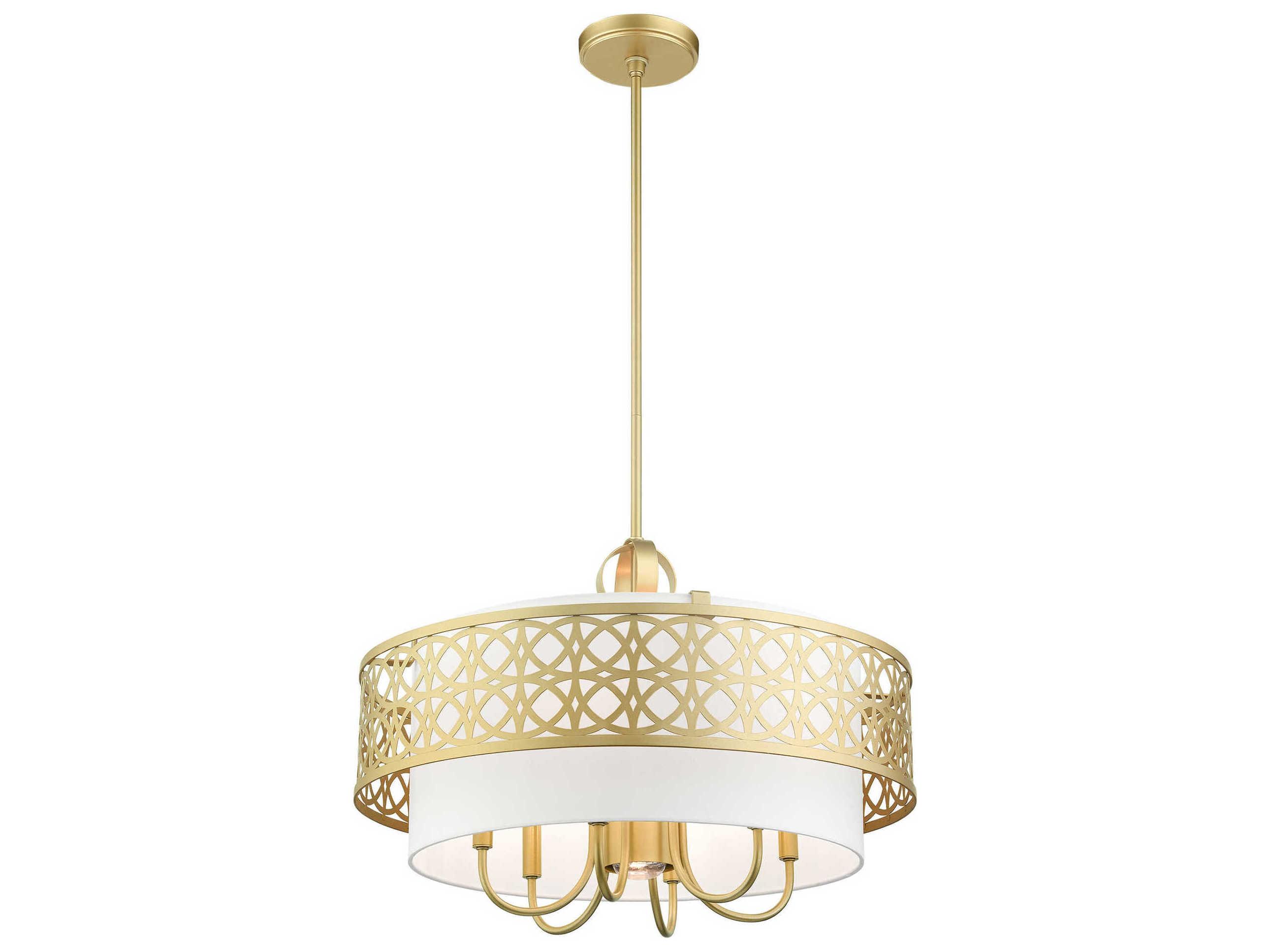 Livex Lighting Calinda 7-Light Soft Gold Candelabra Drum Chandelier