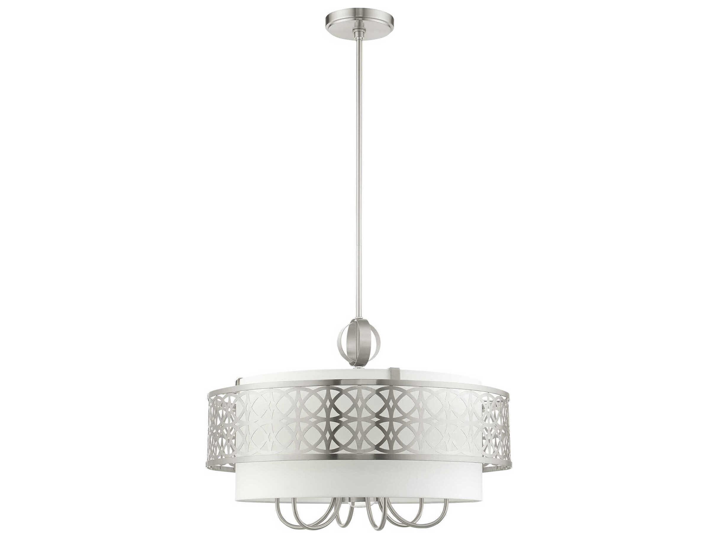 Livex Lighting Calinda 7-Light Brushed Nickel Candelabra Drum Chandelier