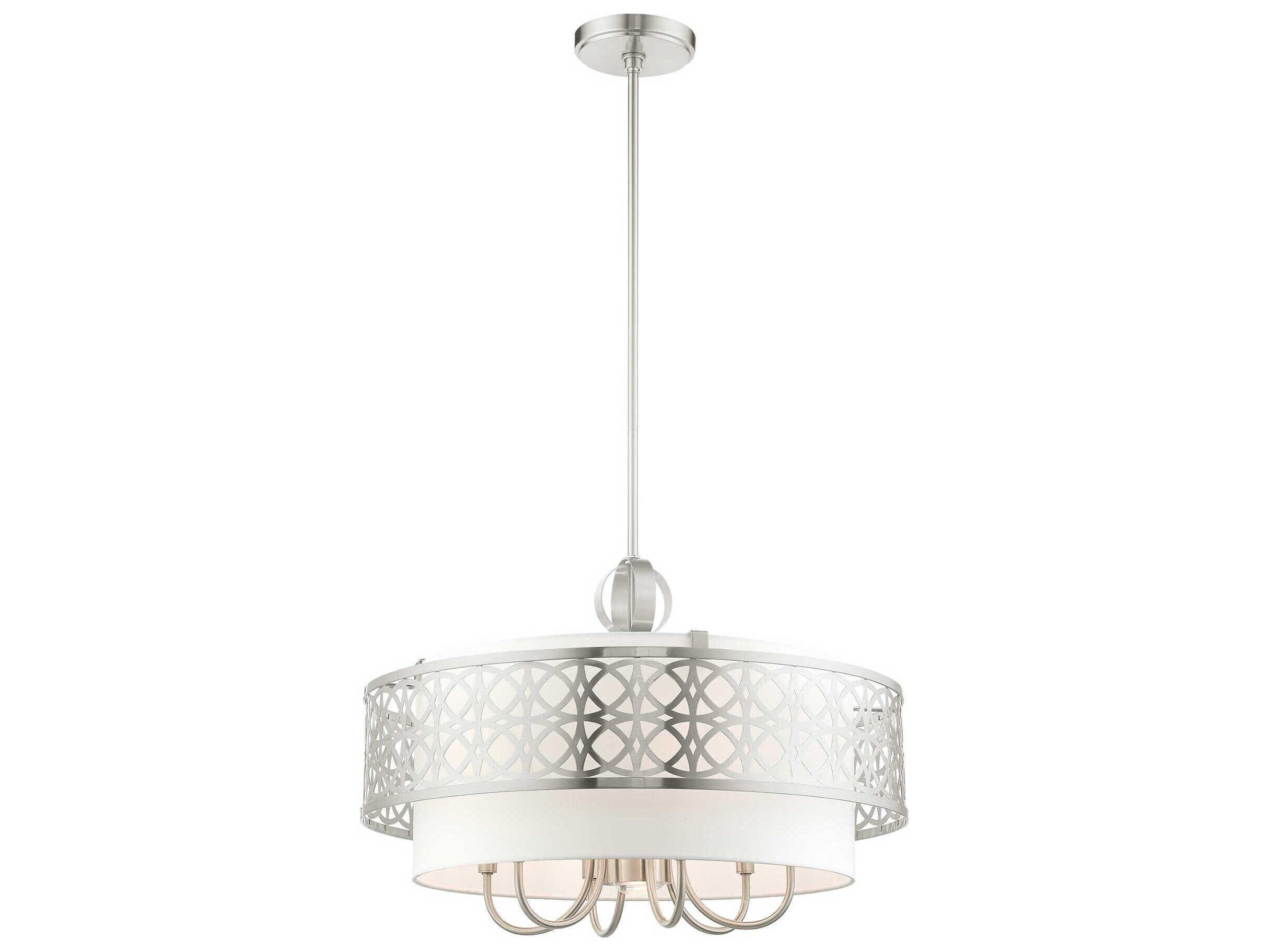 Livex Lighting Calinda 7-Light Brushed Nickel Candelabra Drum Chandelier
