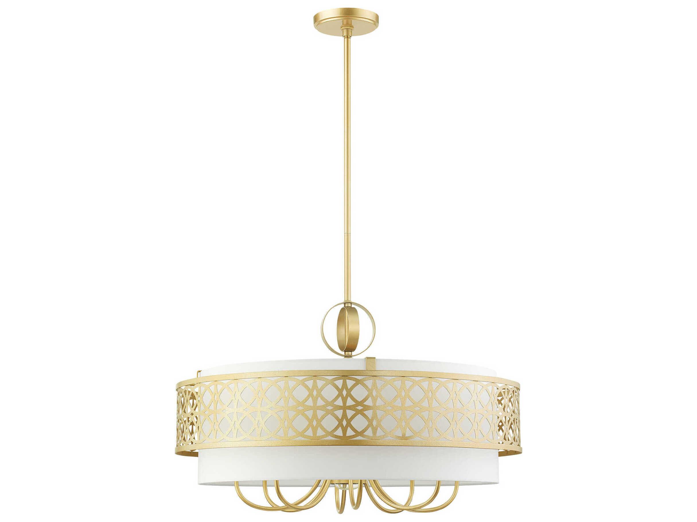Livex Lighting Calinda 9-Light Soft Gold Candelabra Drum Chandelier