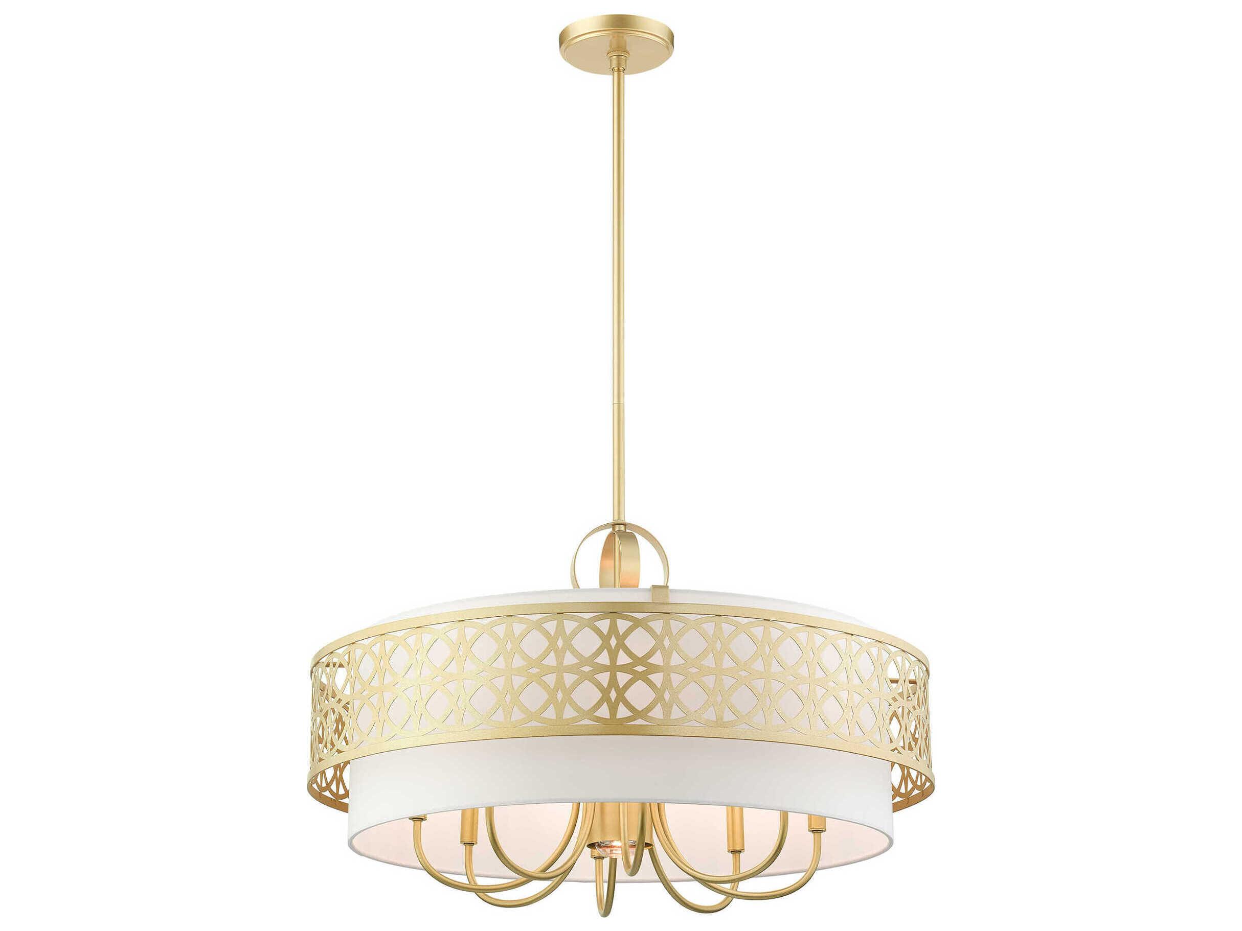 Livex Lighting Calinda 9-Light Soft Gold Candelabra Drum Chandelier