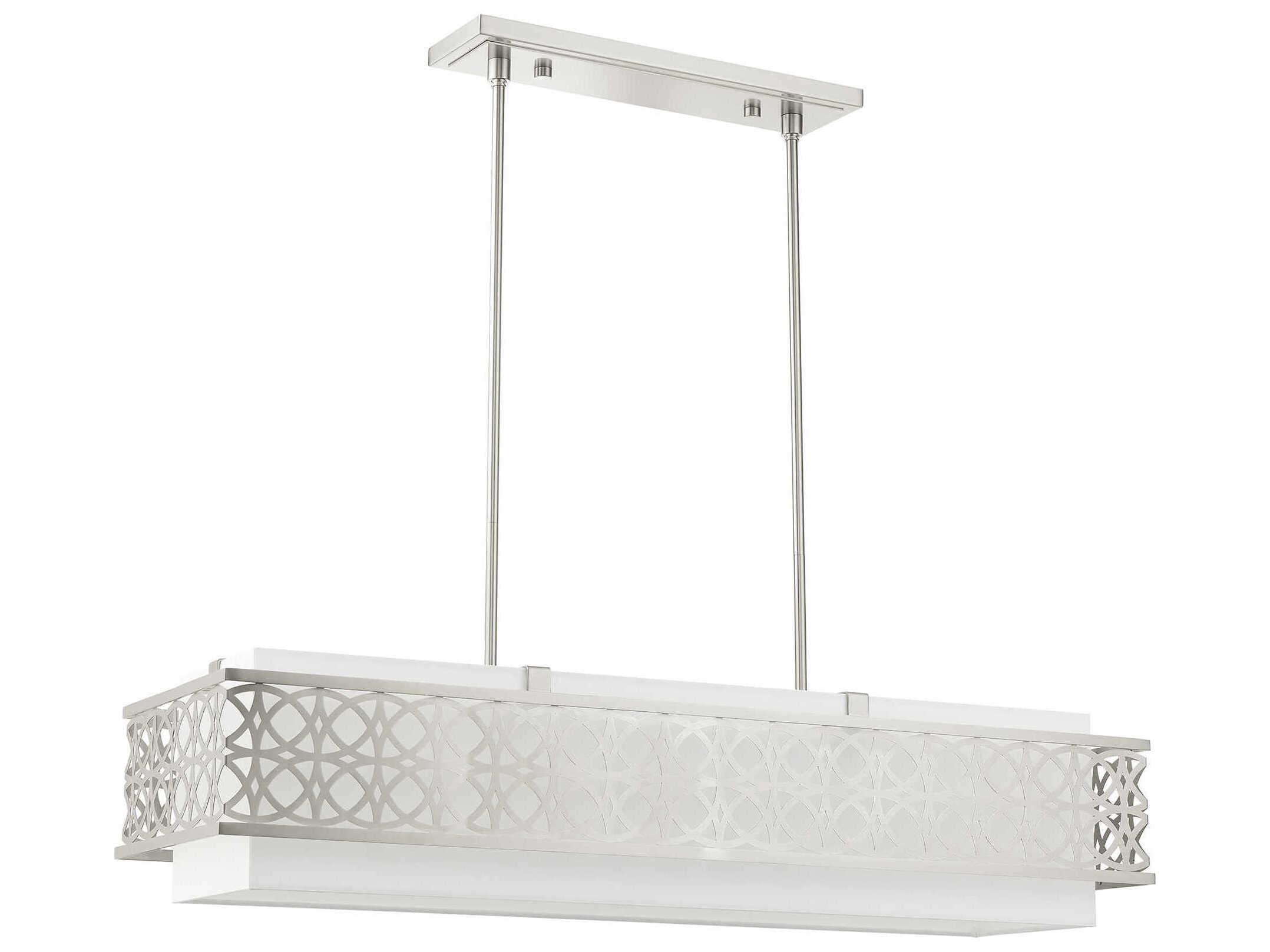 Livex Lighting Calinda 6-Light Brushed Nickel Linear Island Pendant