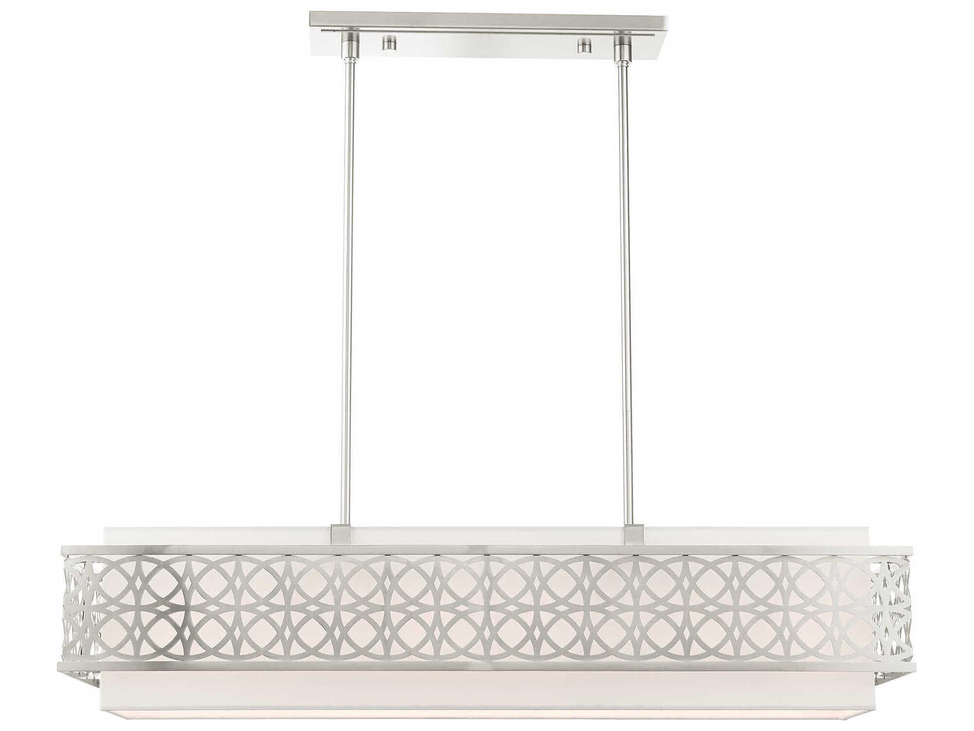 Livex Lighting Calinda 6-Light Brushed Nickel Linear Island Pendant