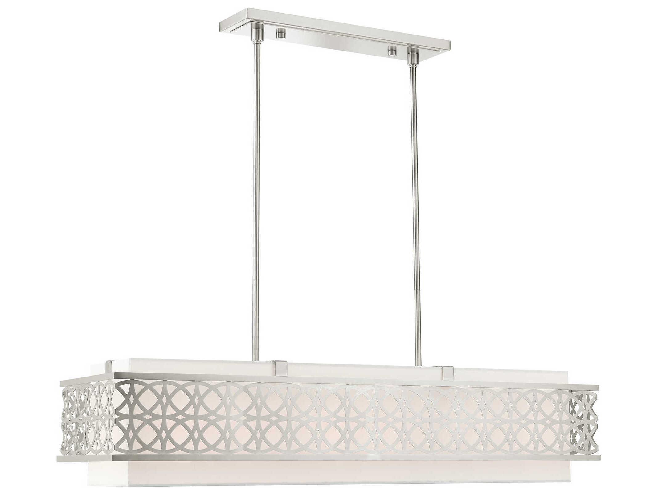 Livex Lighting Calinda 6-Light Brushed Nickel Linear Island Pendant