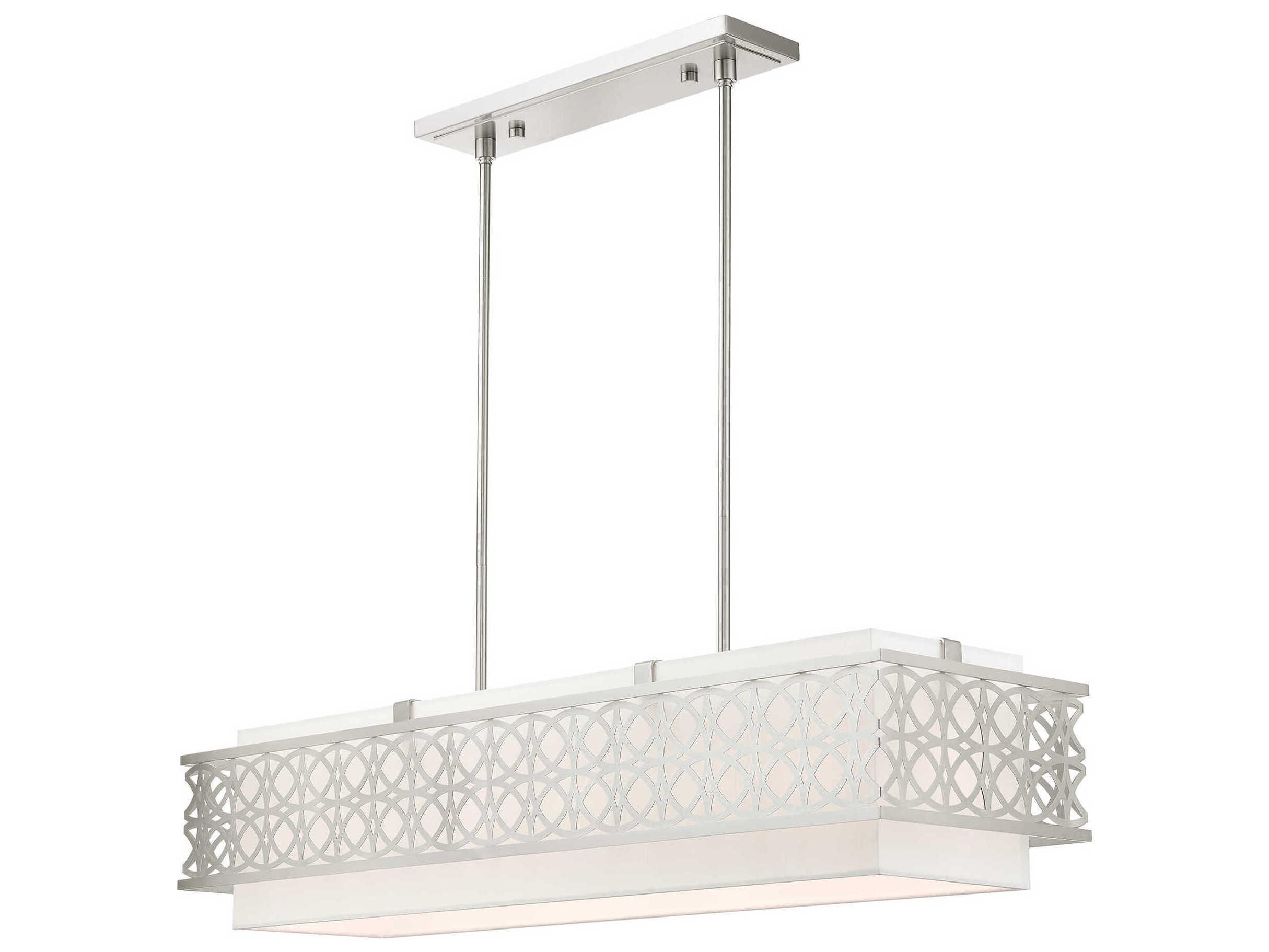 Livex Lighting Calinda 6-Light Brushed Nickel Linear Island Pendant