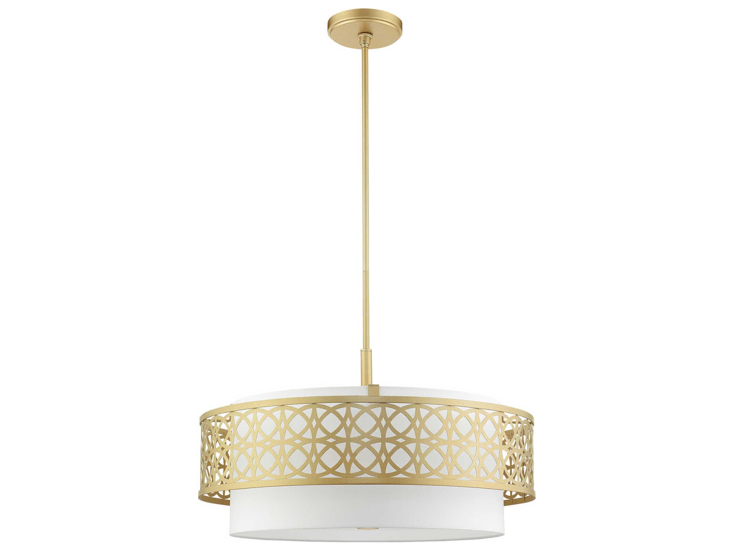 Livex Lighting Calinda 5-Light Soft Gold Drum Chandelier