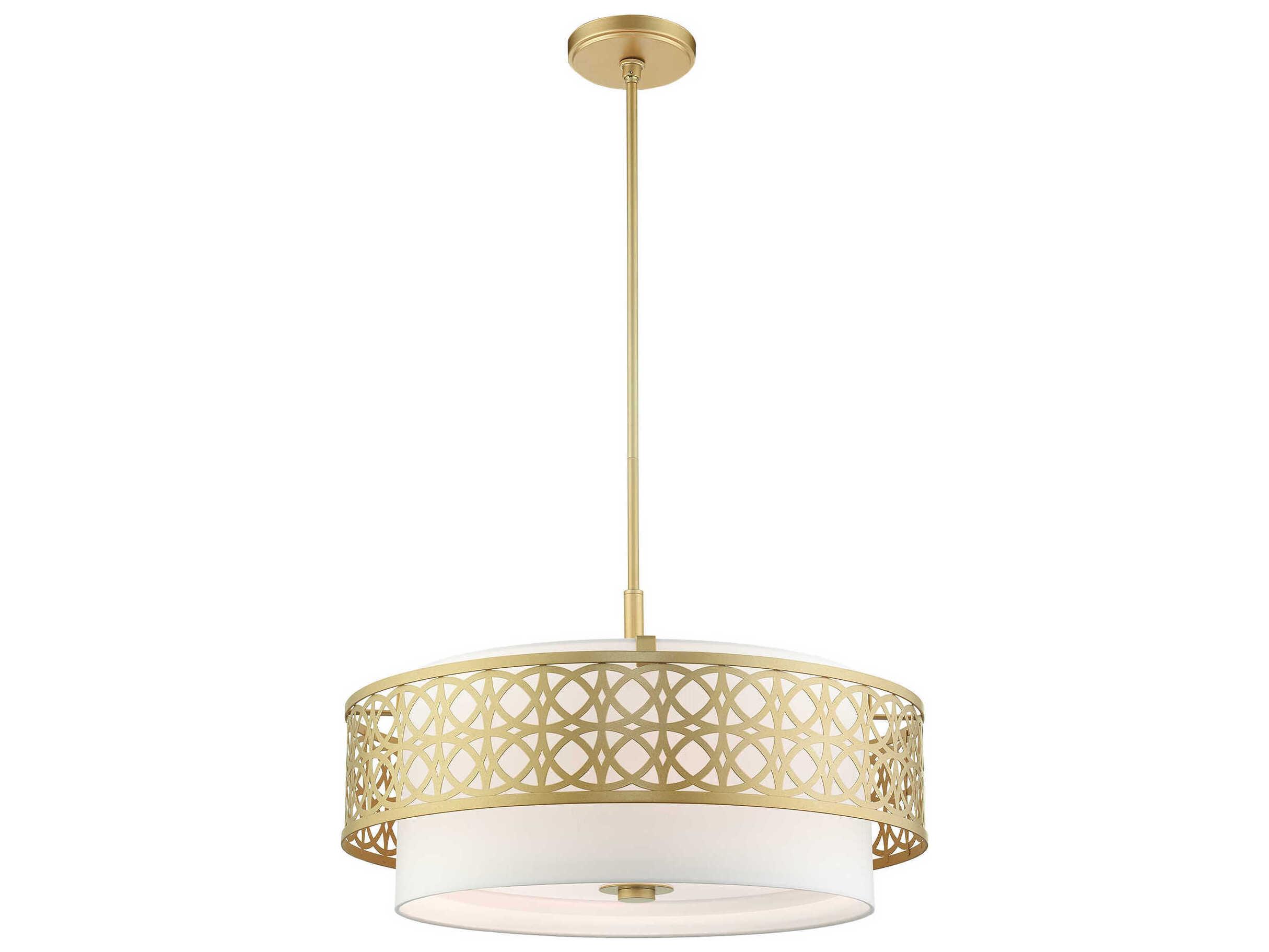 Livex Lighting Calinda 5-Light Soft Gold Drum Chandelier