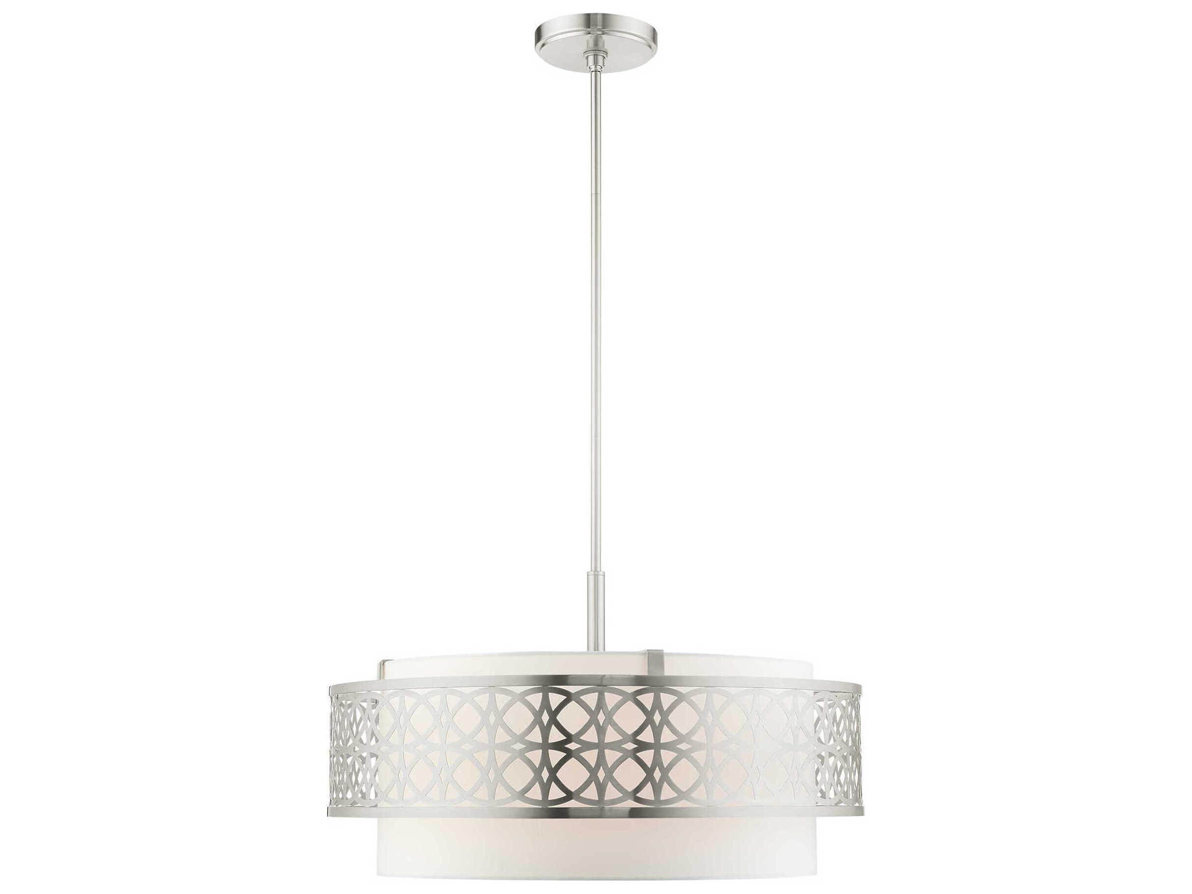 Livex Lighting Calinda 5-Light Brushed Nickel Drum Chandelier