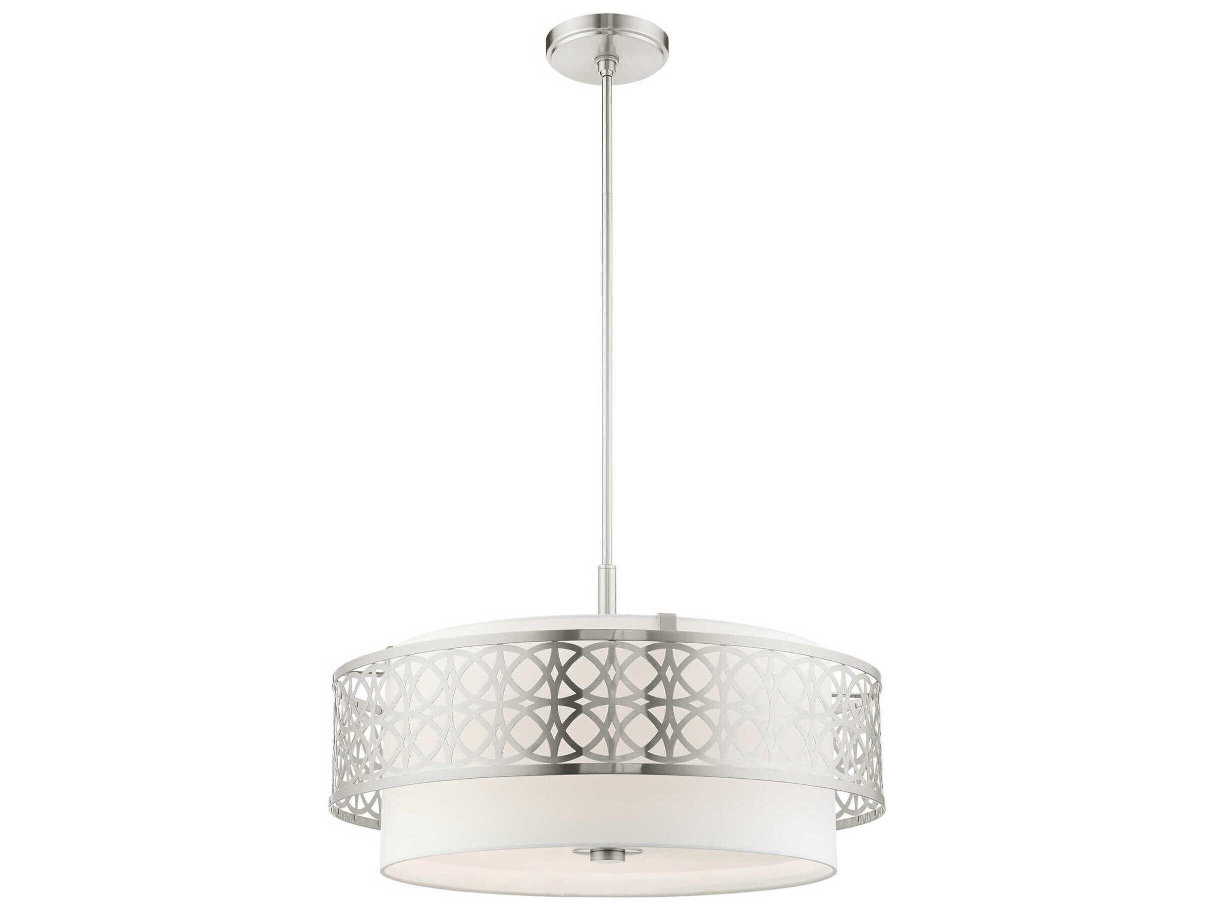 Livex Lighting Calinda 5-Light Brushed Nickel Drum Chandelier