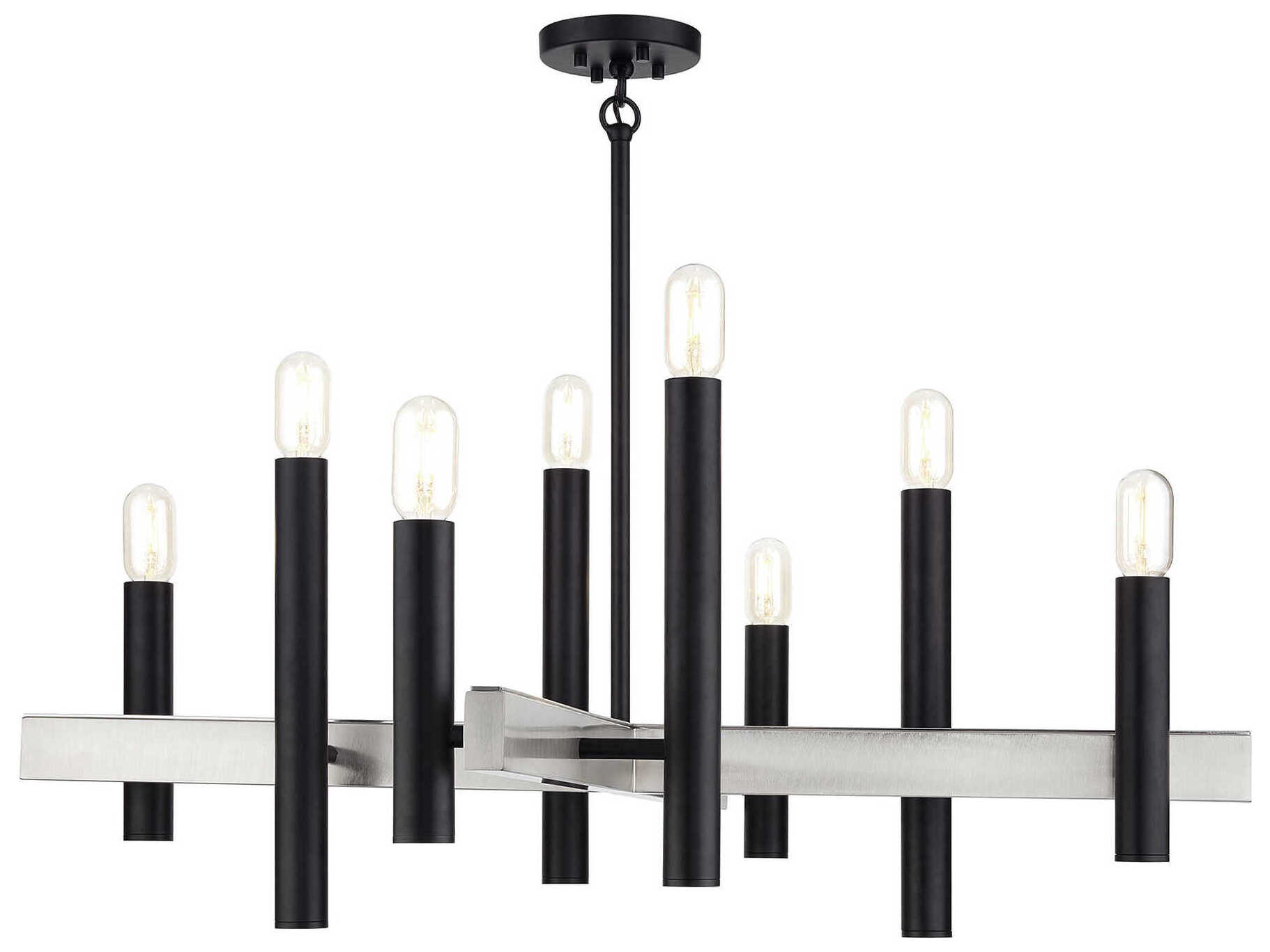 Livex Lighting Helsinki 8-Light Black Brushed Nickel Chandelier