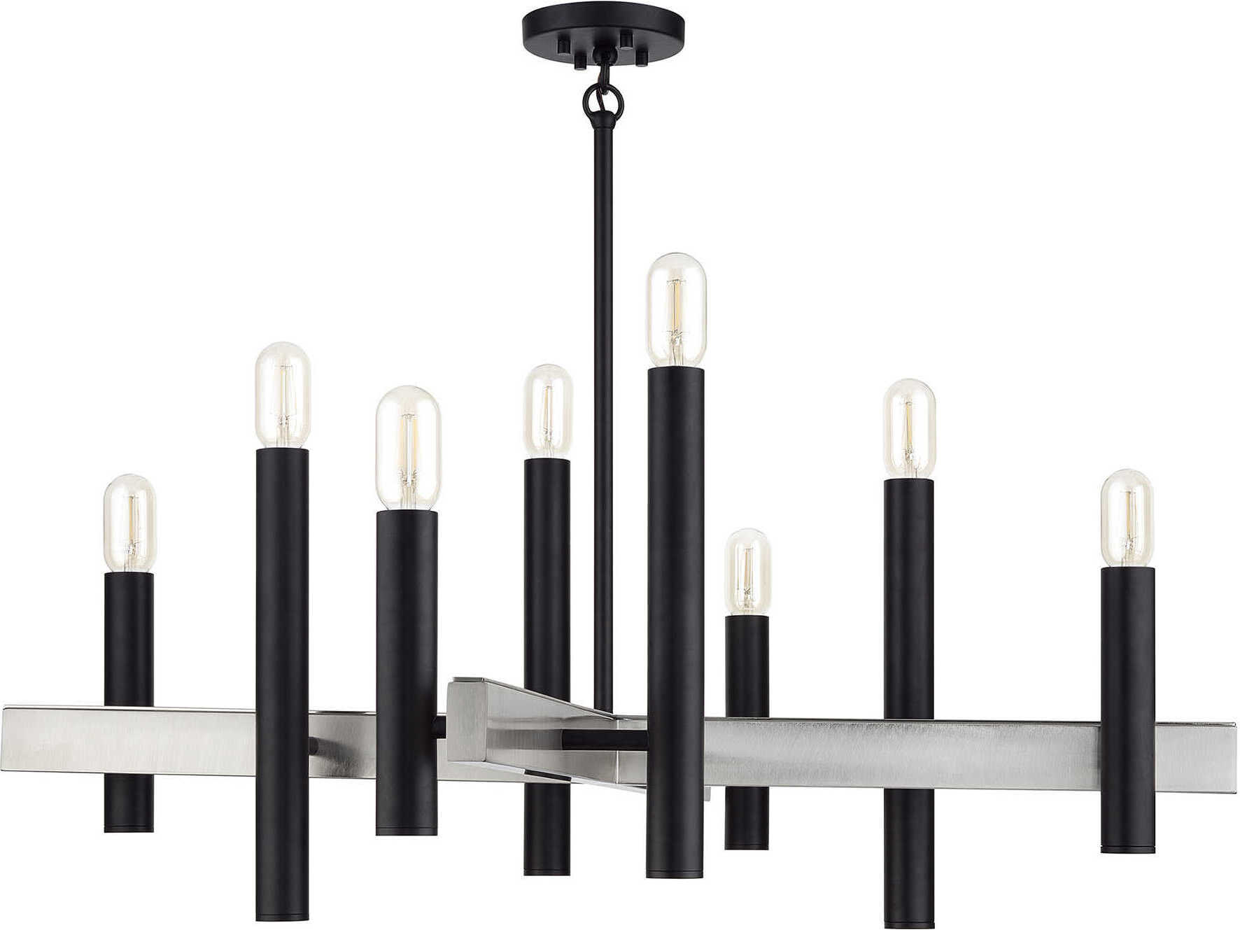Livex Lighting Helsinki 8-Light Black Brushed Nickel Chandelier