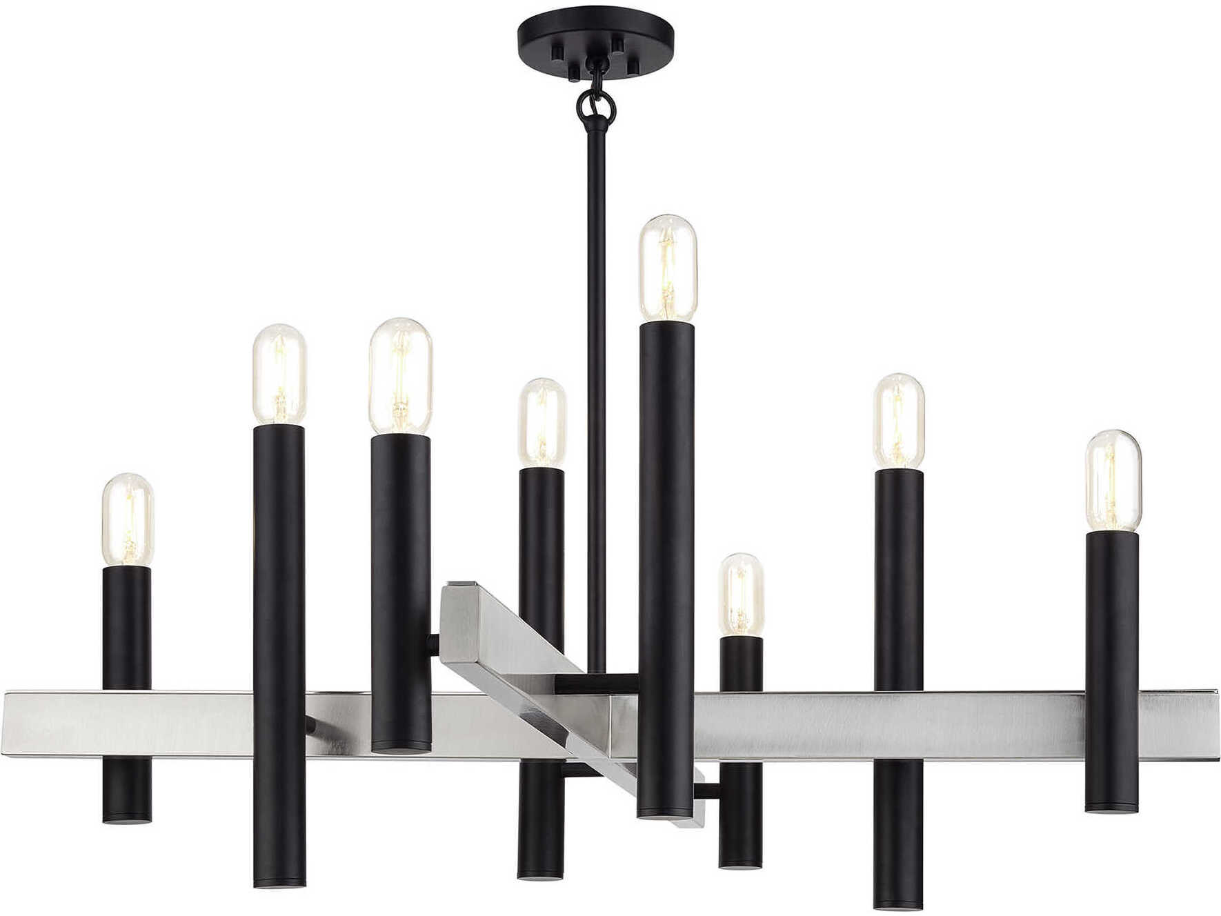 Livex Lighting Helsinki 8-Light Black Brushed Nickel Chandelier