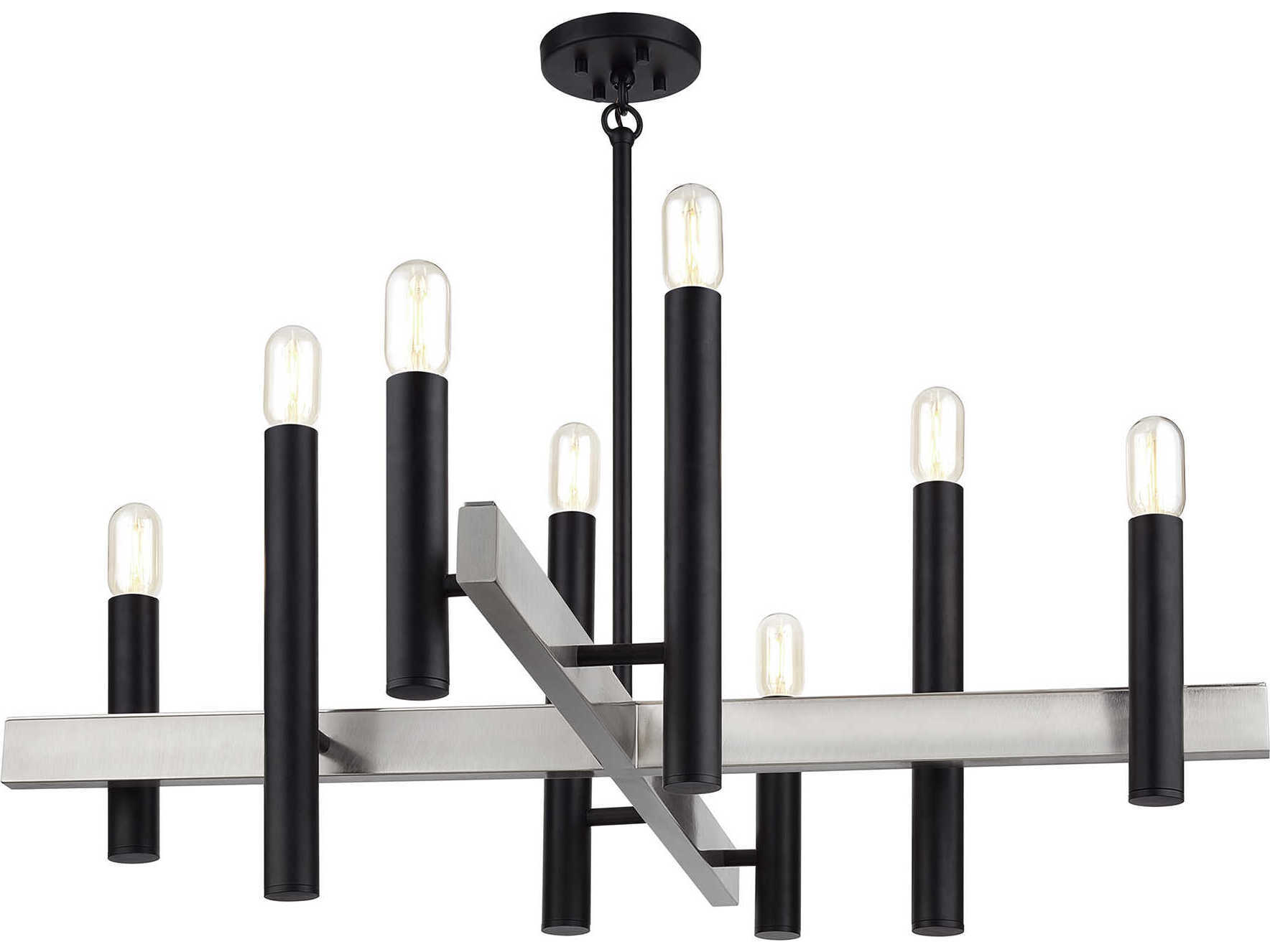 Livex Lighting Helsinki 8-Light Black Brushed Nickel Chandelier