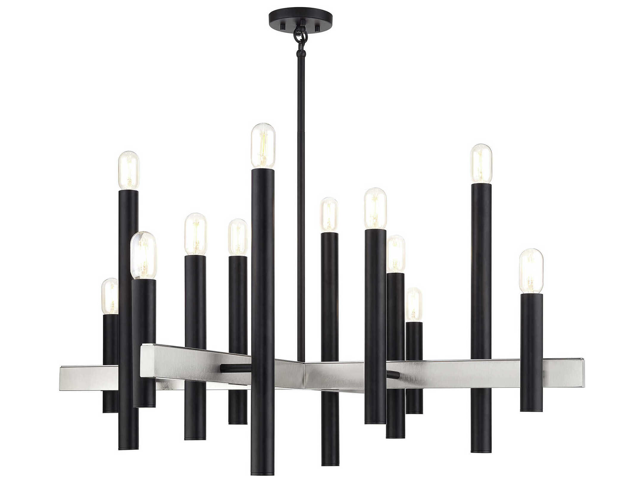 Livex Lighting Helsinki 12-Light Black Brushed Nickel Chandelier