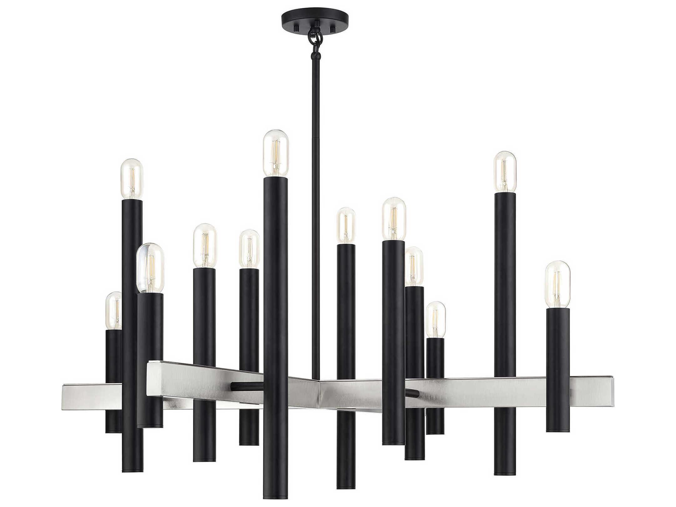 Livex Lighting Helsinki 12-Light Black Brushed Nickel Chandelier