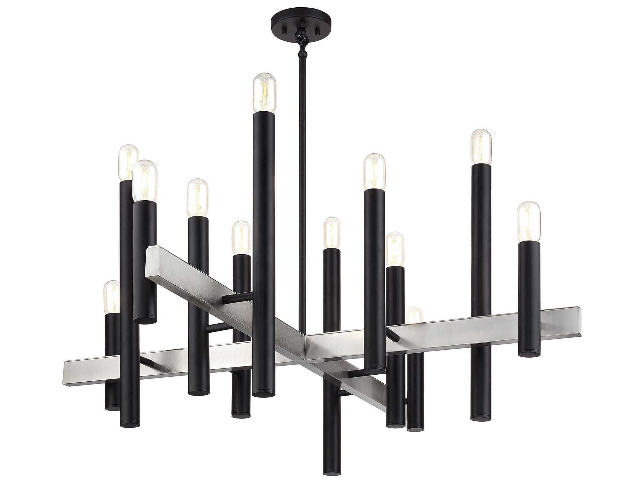 Livex Lighting Helsinki 12-Light Black Brushed Nickel Chandelier