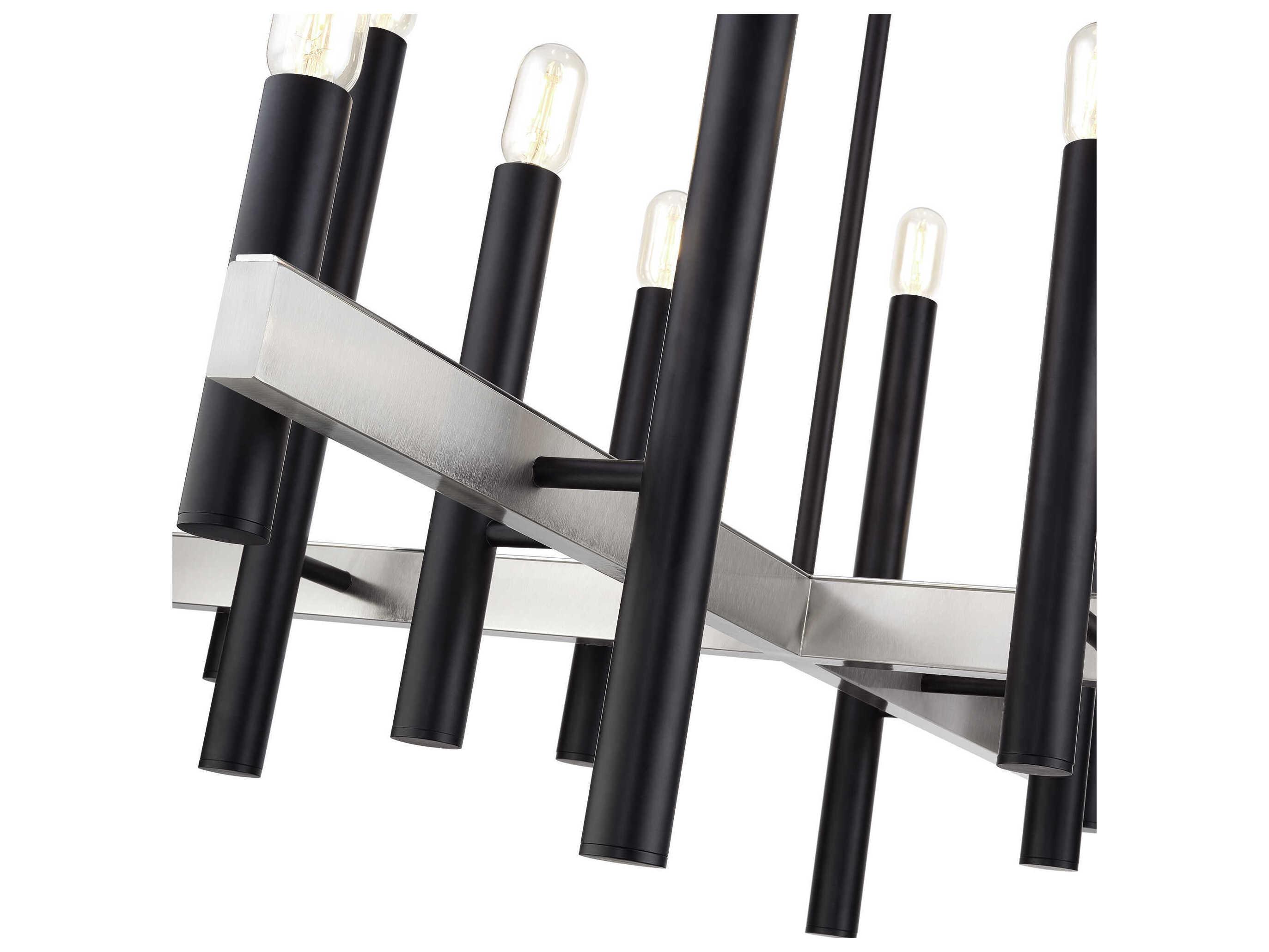 Livex Lighting Helsinki 12-Light Black Brushed Nickel Chandelier