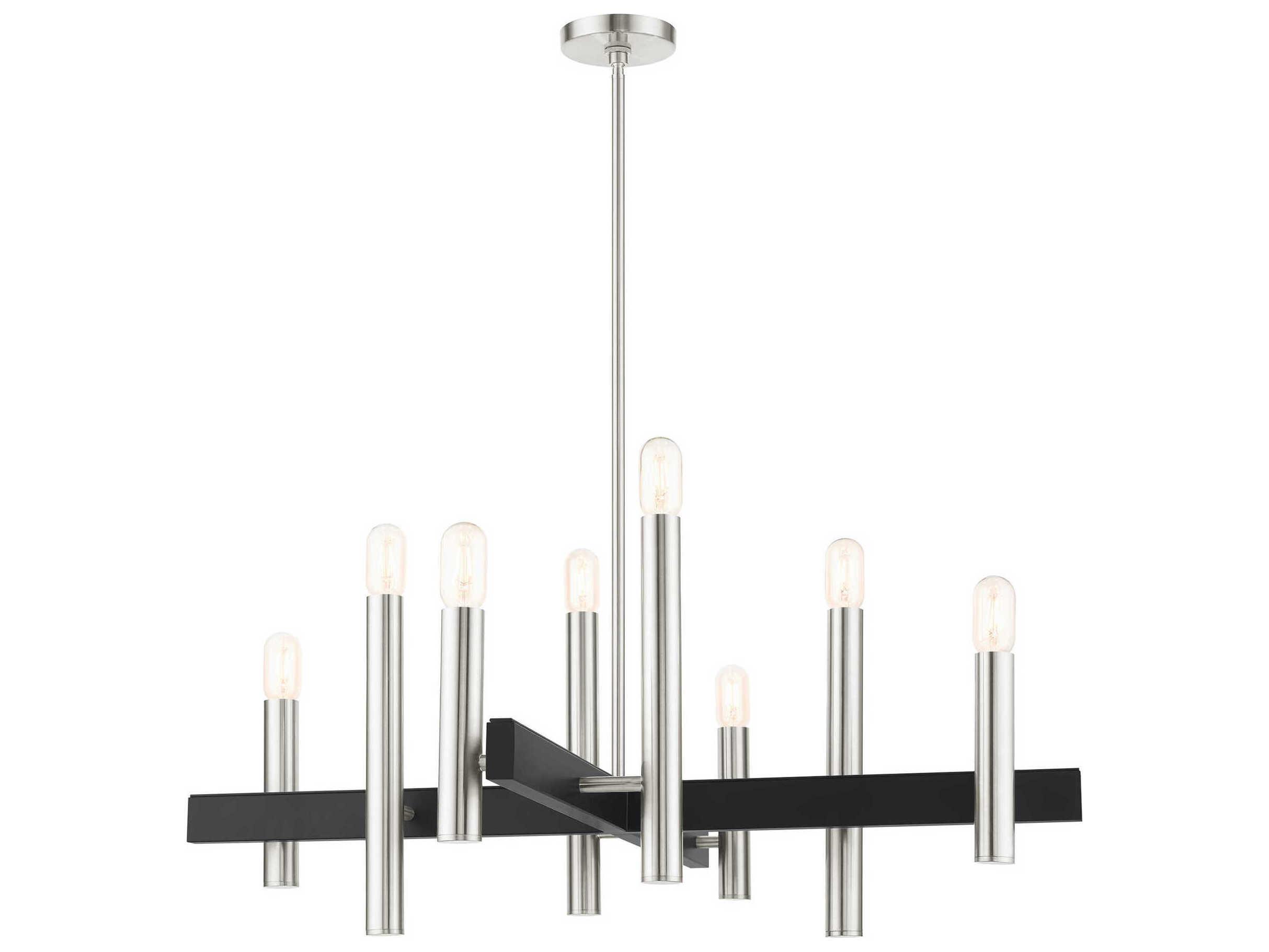 Livex Lighting Helsinki 8-Light Brushed Nickel Candelabra Chandelier