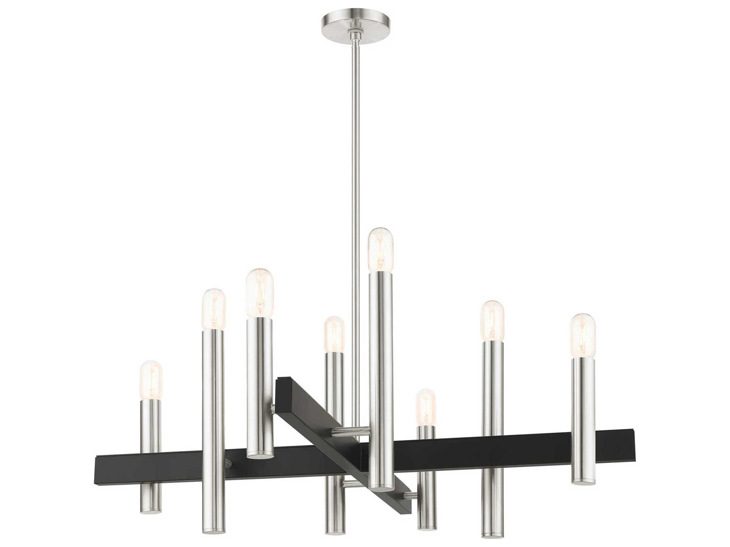 Livex Lighting Helsinki 8-Light Brushed Nickel Candelabra Chandelier