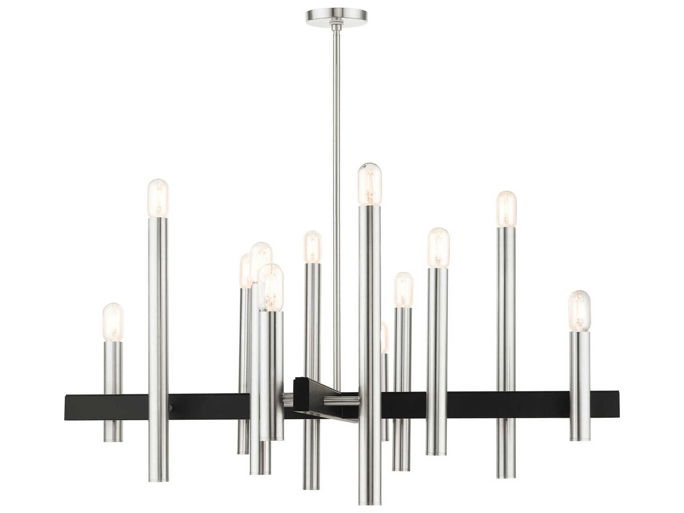 Livex Lighting Helsinki 12-Light Brushed Nickel Candelabra Chandelier