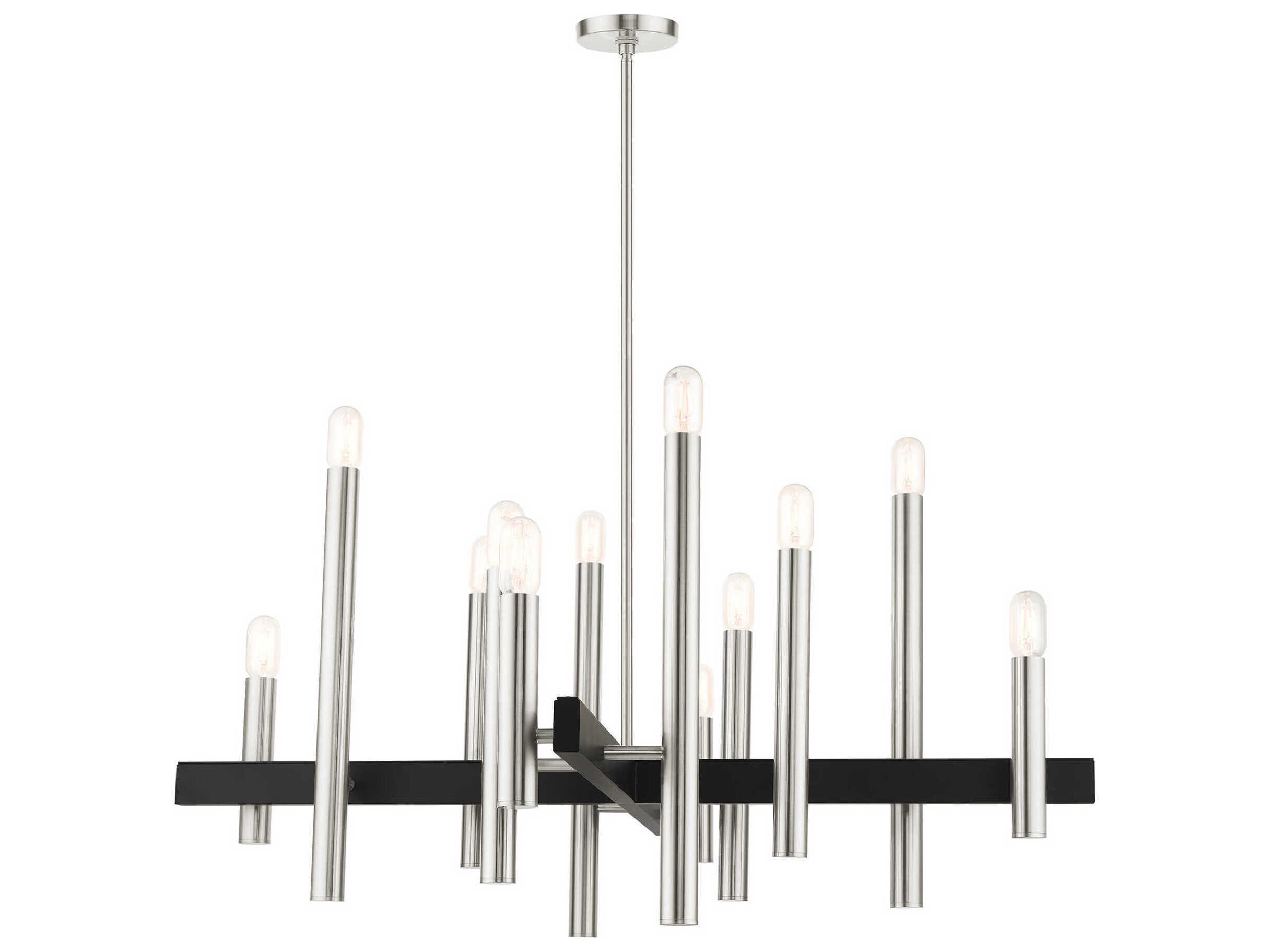 Livex Lighting Helsinki 12-Light Brushed Nickel Candelabra Chandelier