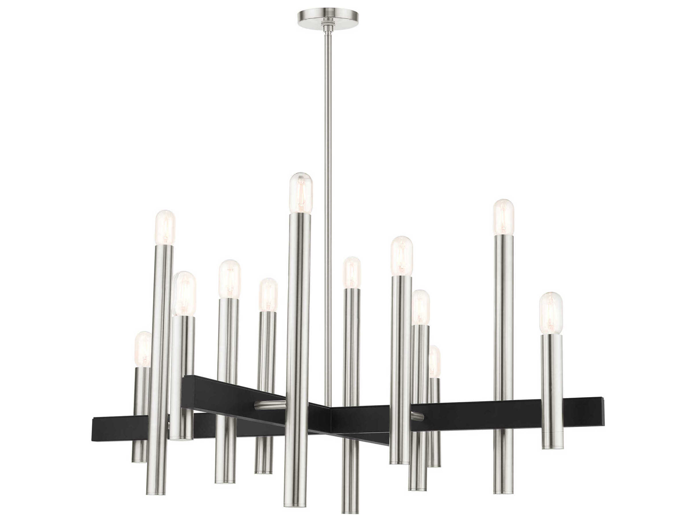 Livex Lighting Helsinki 12-Light Brushed Nickel Candelabra Chandelier