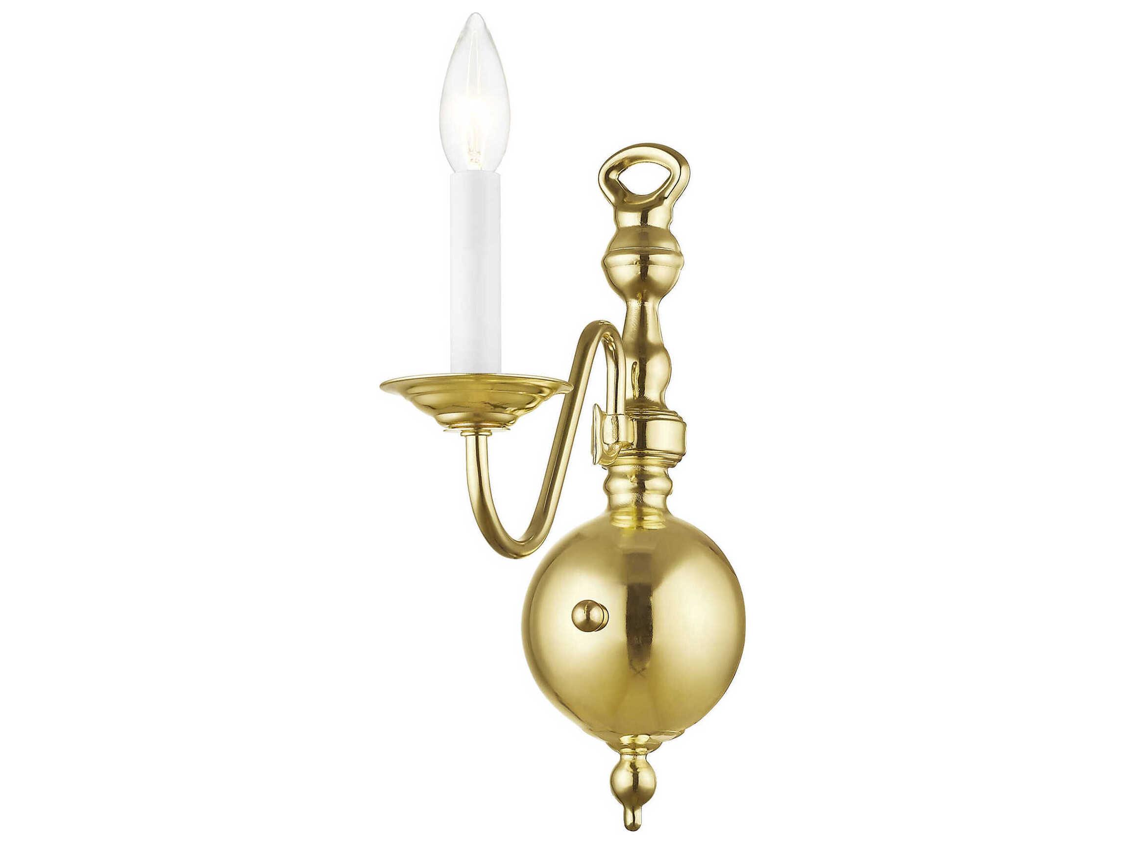 Livex Lighting Williamsburgh 1-Light Polished Brass Wall Sconce