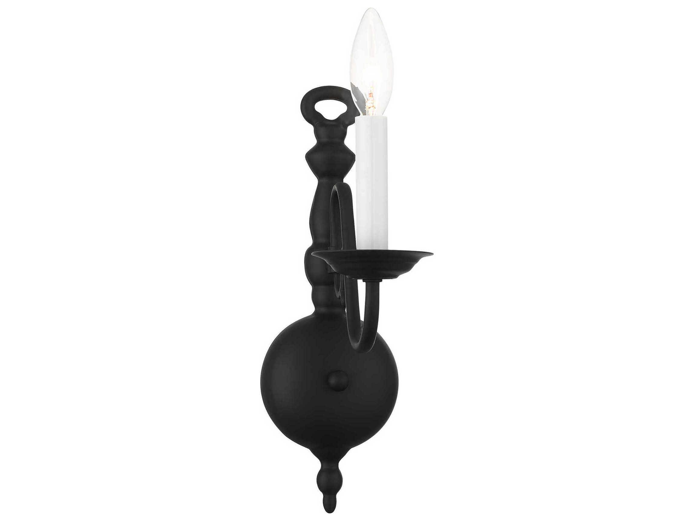 Livex Lighting Williamsburgh 1-Light Black Wall Sconce