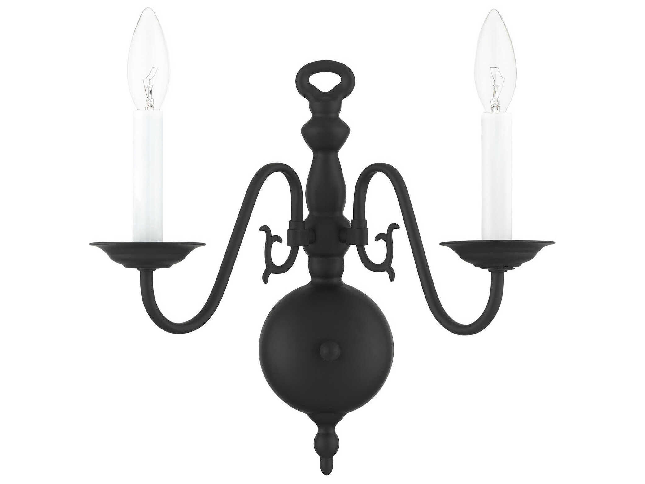 Livex Lighting Williamsburgh 2-Light Black Wall Sconce