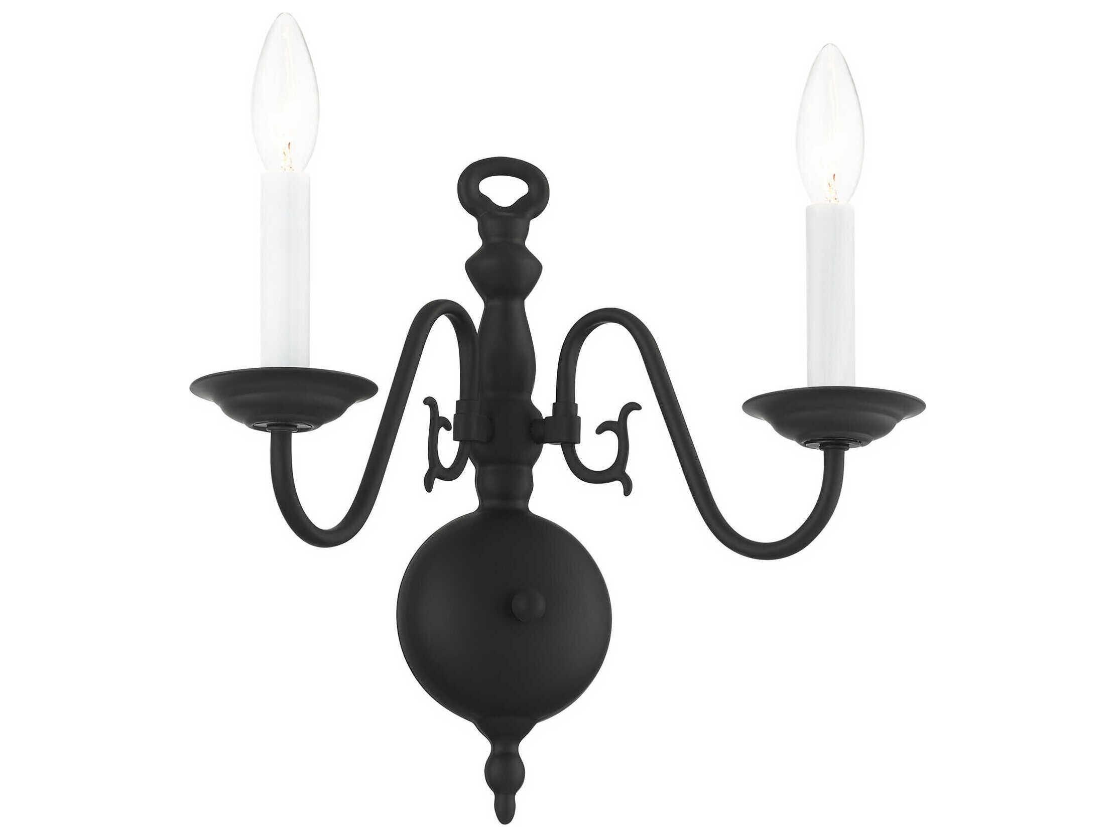Livex Lighting Williamsburgh 2-Light Black Wall Sconce
