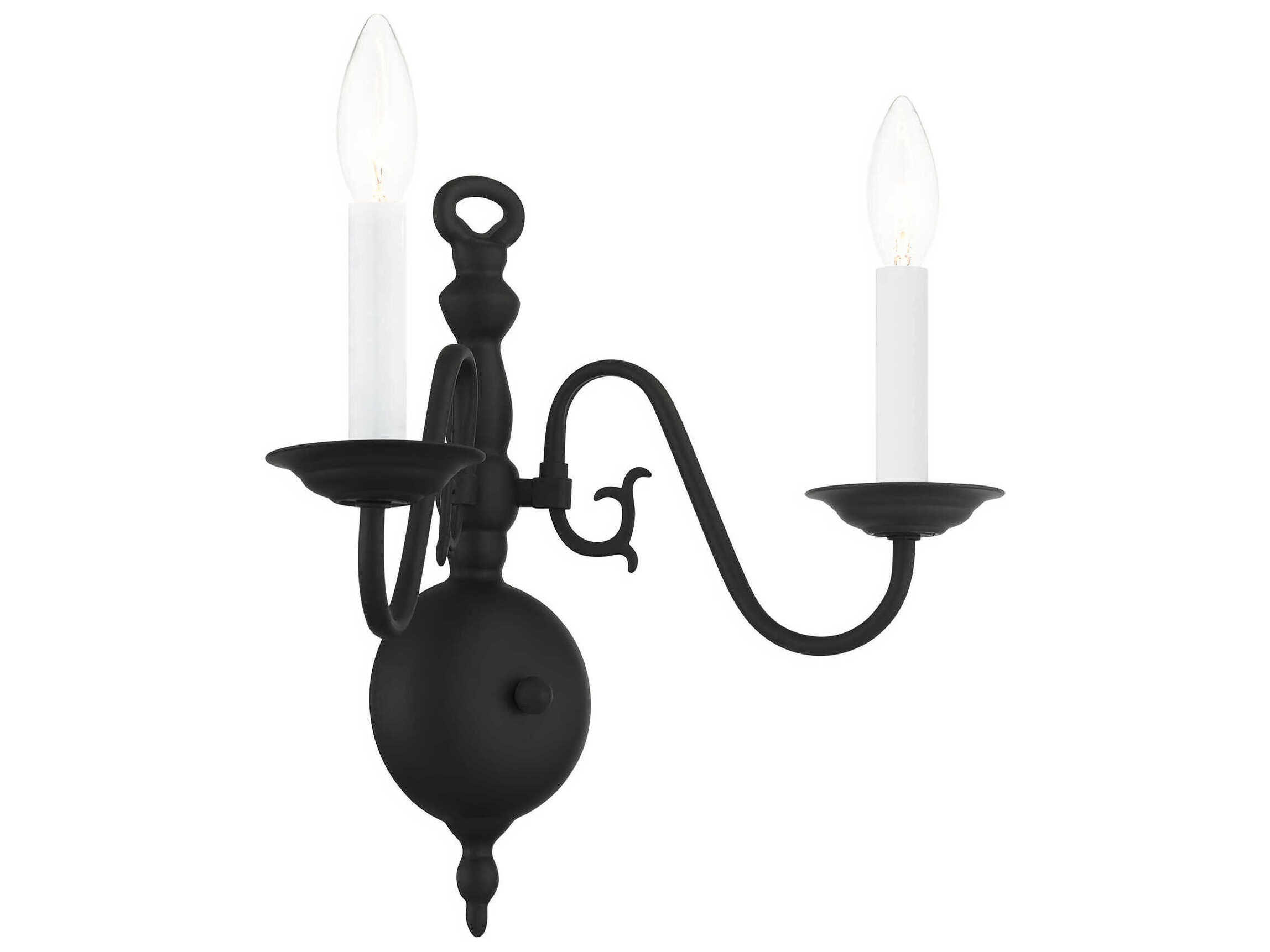 Livex Lighting Williamsburgh 2-Light Black Wall Sconce