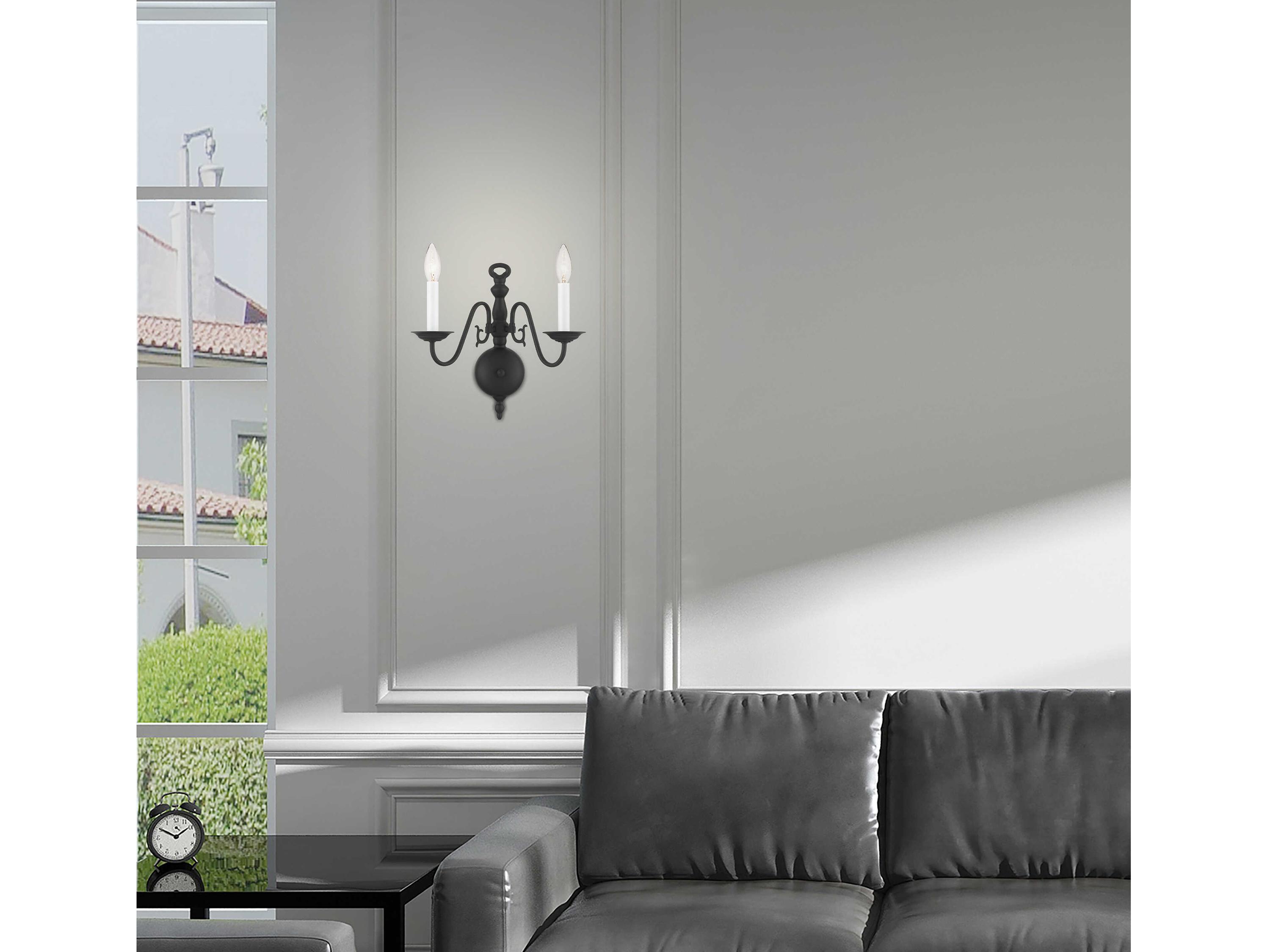 Livex Lighting Williamsburgh 2-Light Black Wall Sconce