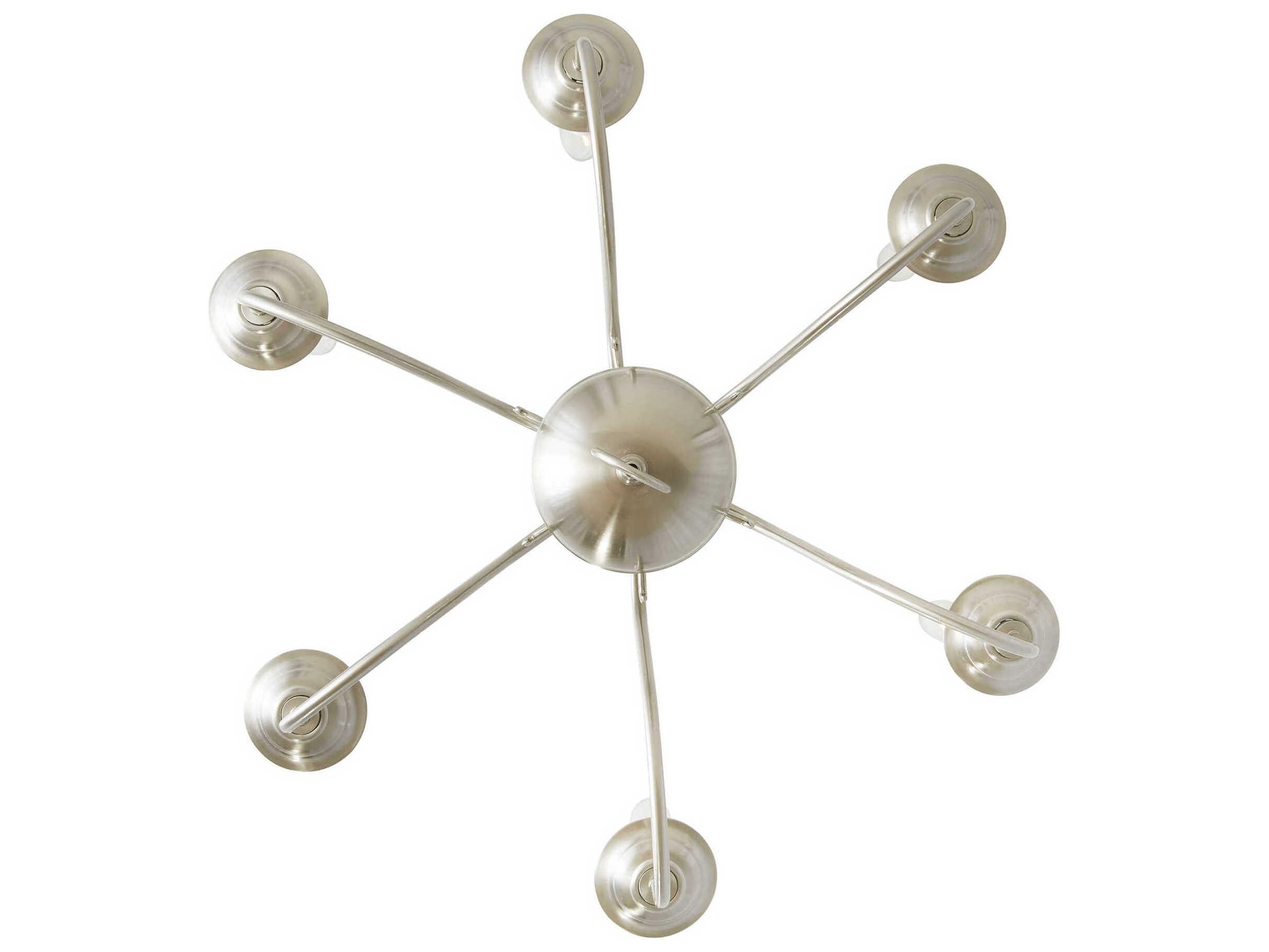 Livex Lighting Williamsburgh 6-Light Brushed Nickel Candelabra Chandelier