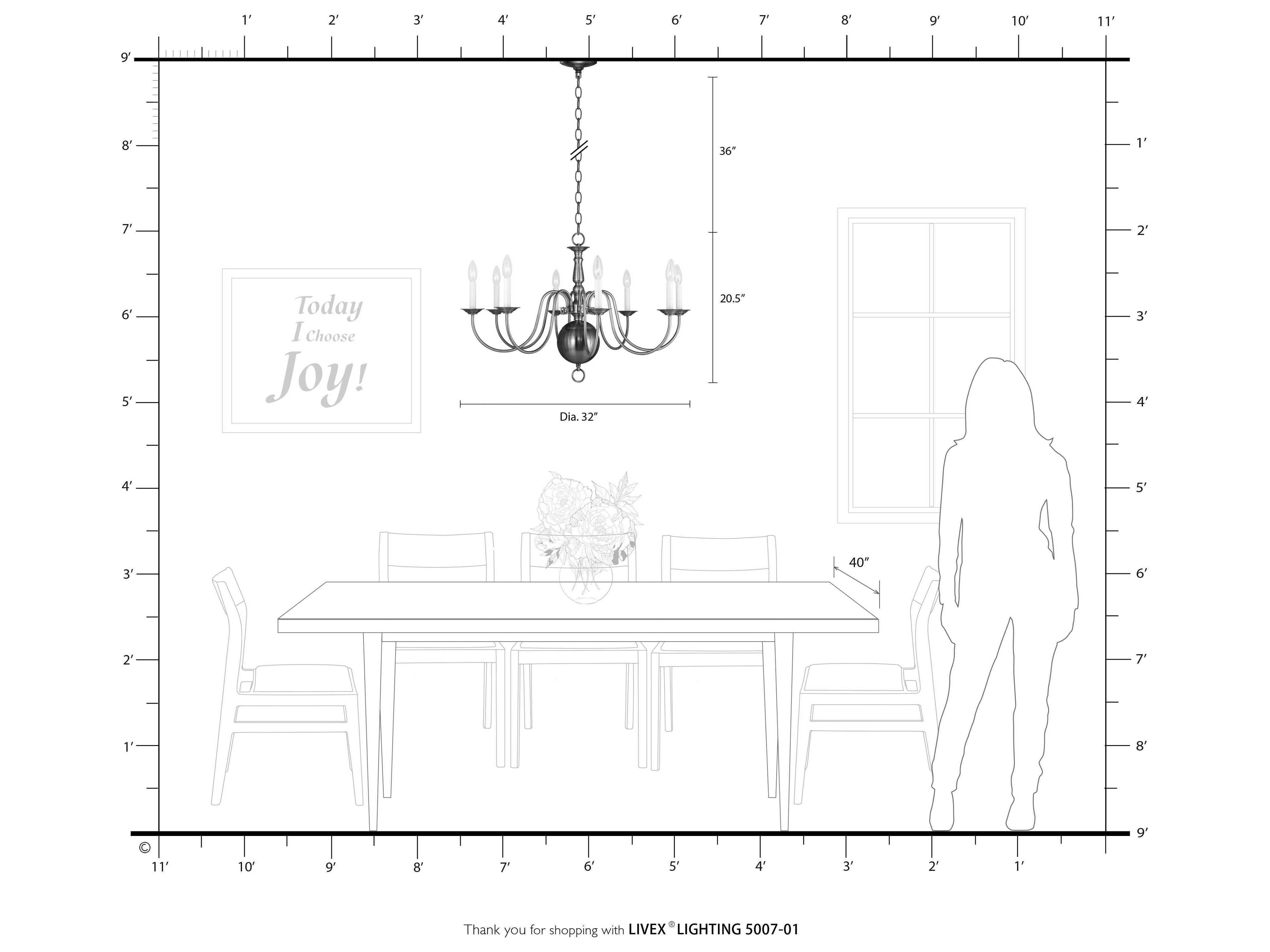 Livex Lighting Williamsburgh 8-Light Antique Brass Candelabra Chandelier