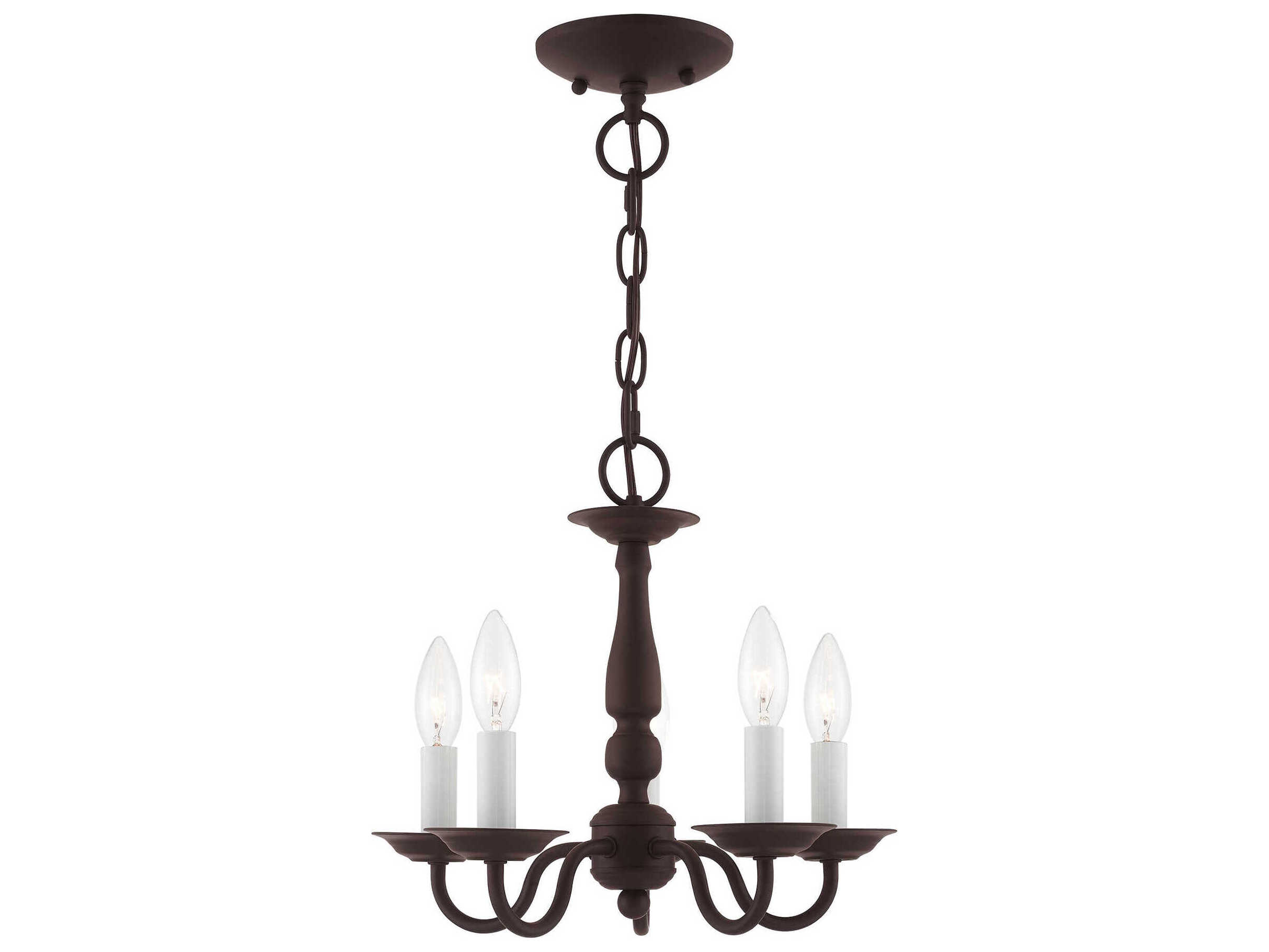 Livex Lighting Williamsburgh 5-Light Bronze Candelabra Chandelier