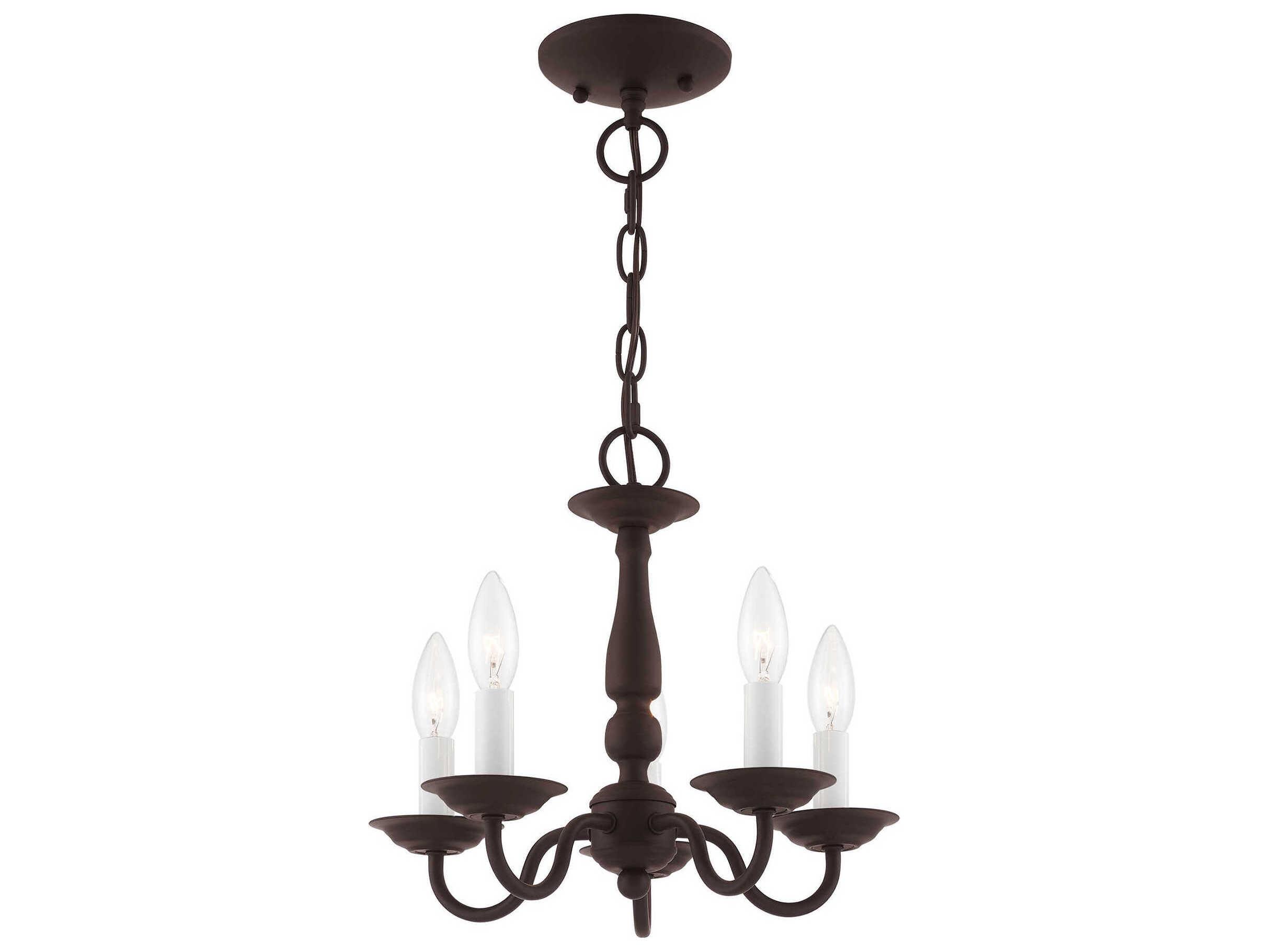 Livex Lighting Williamsburgh 5-Light Bronze Candelabra Chandelier