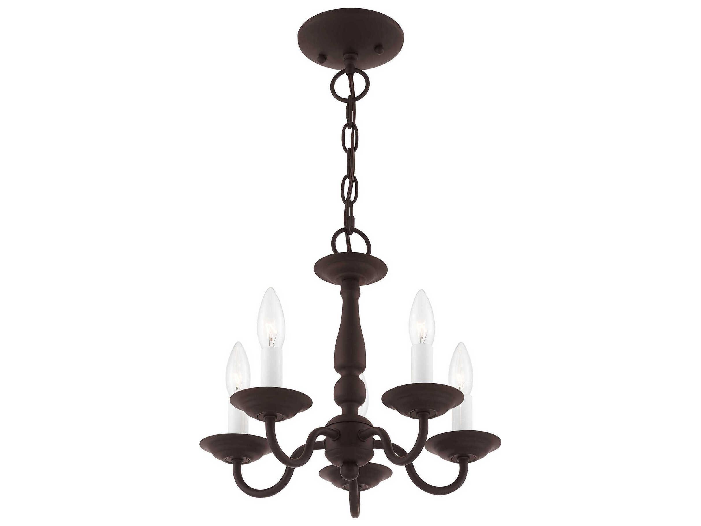 Livex Lighting Williamsburgh 5-Light Bronze Candelabra Chandelier