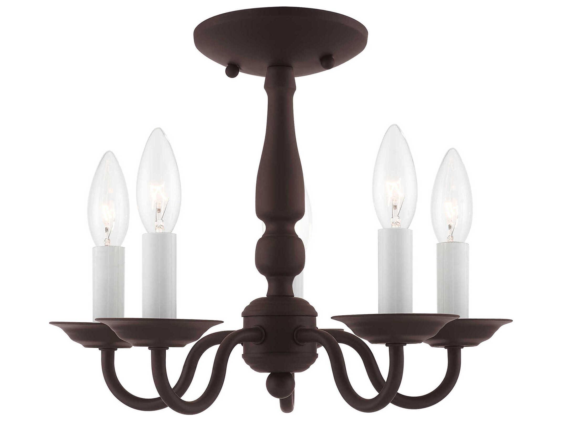 Livex Lighting Williamsburgh 5-Light Bronze Candelabra Chandelier