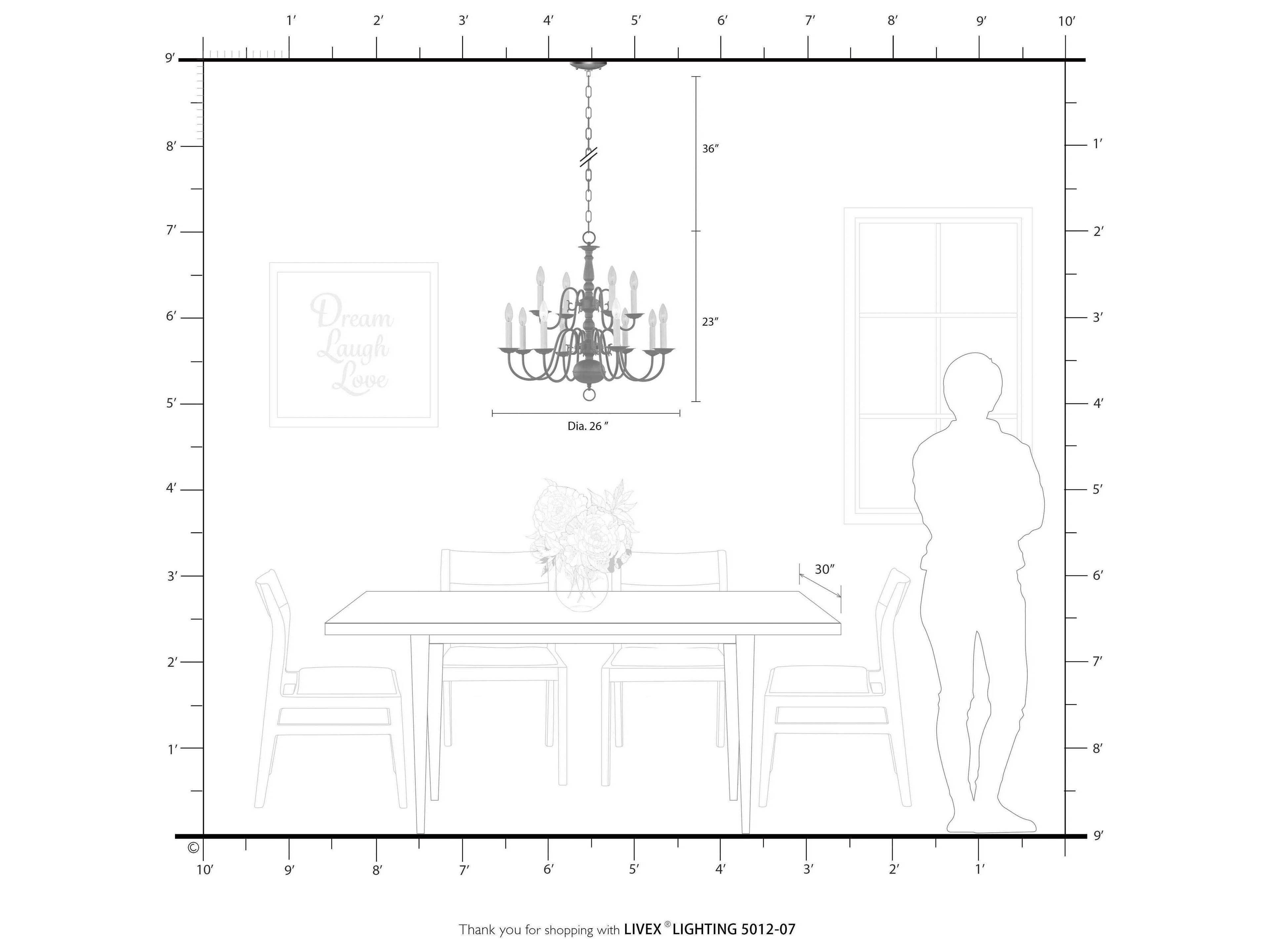 Livex Lighting Williamsburgh 12-Light Bronze Candelabra Chandelier