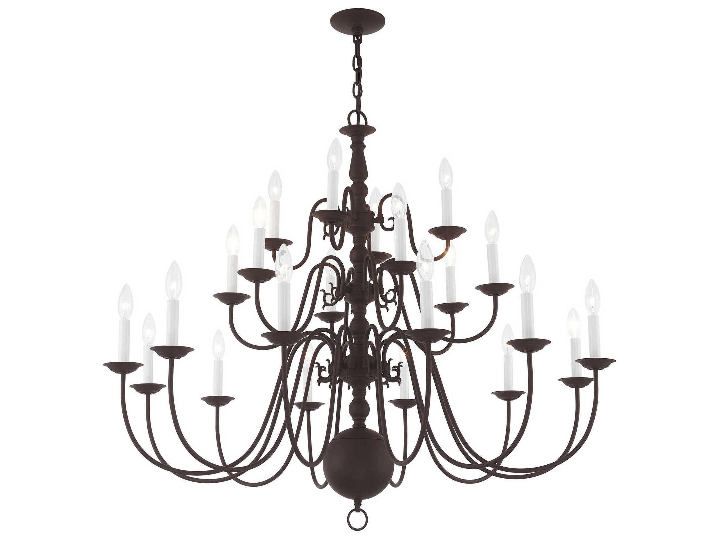 Livex Lighting Williamsburgh 22-Light Bronze Candelabra Chandelier