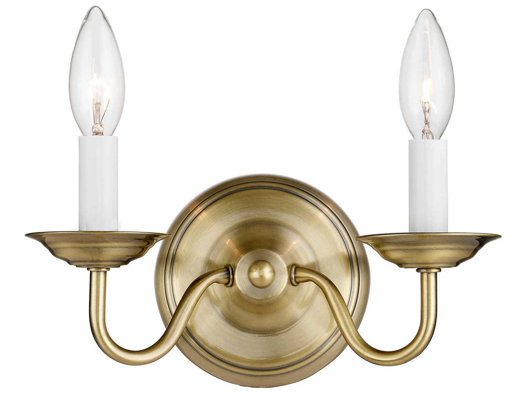 Livex Lighting Williamsburgh 2-Light Antique Brass Wall Sconce