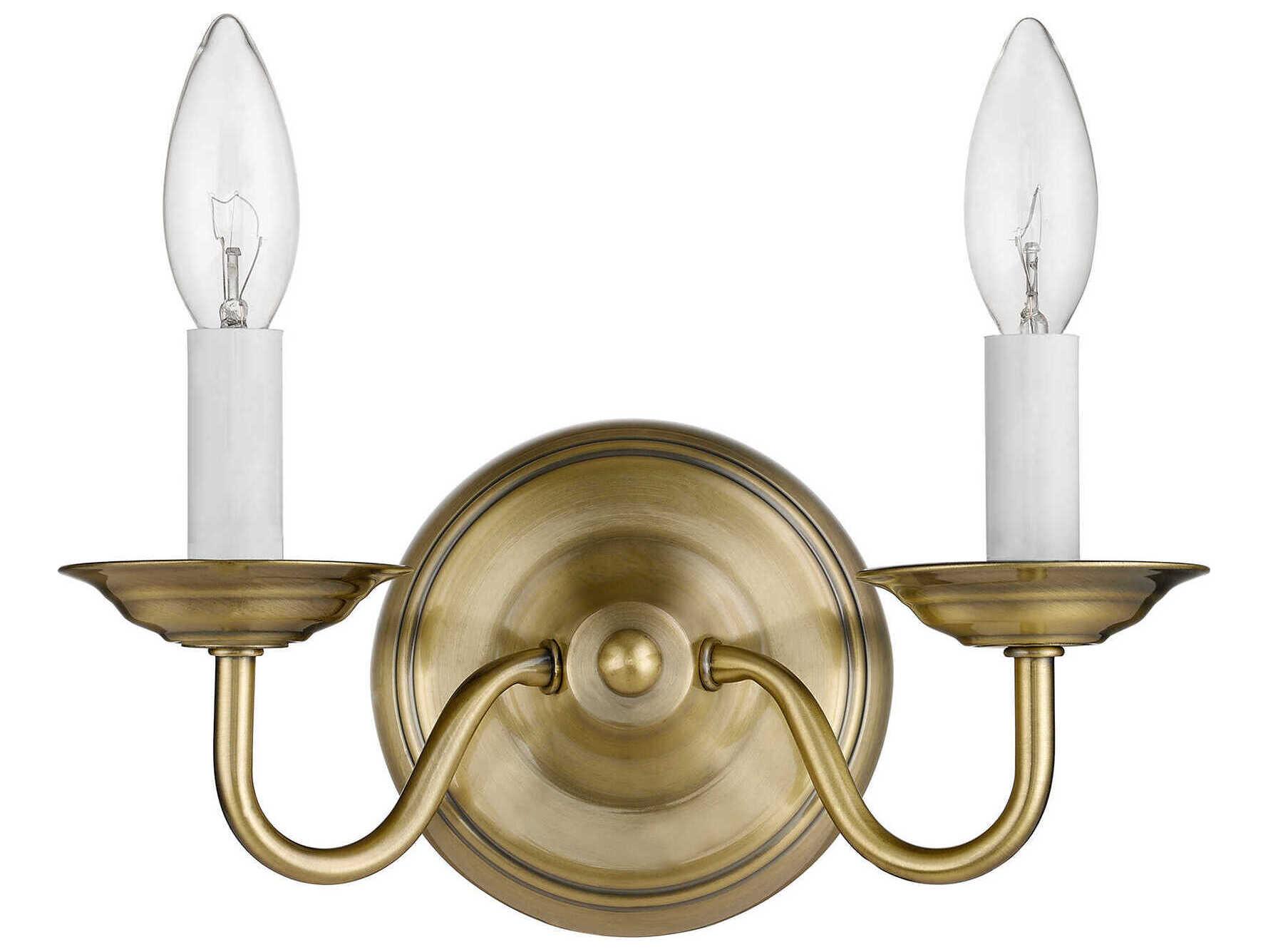 Livex Lighting Williamsburgh 2-Light Antique Brass Wall Sconce