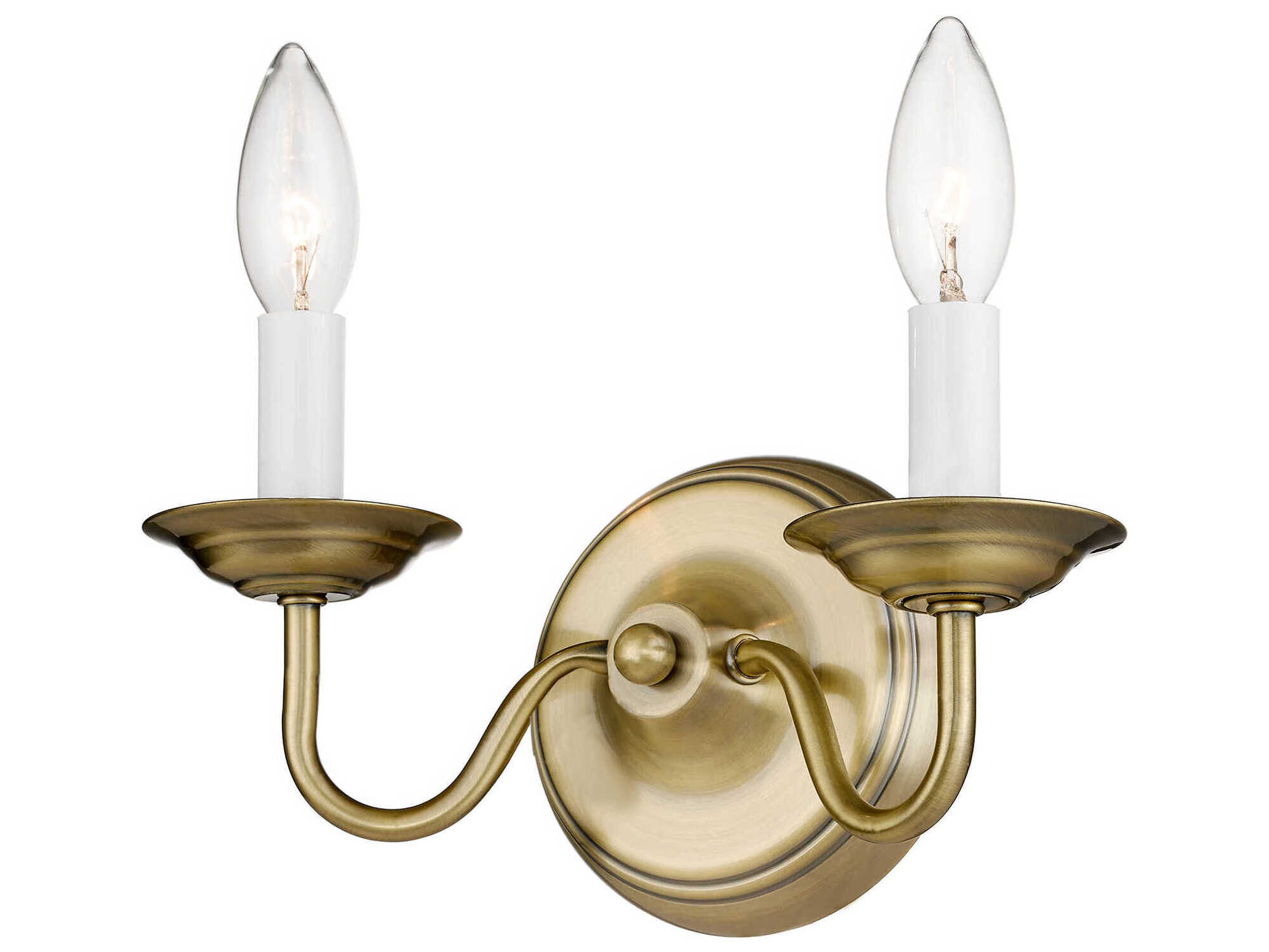 Livex Lighting Williamsburgh 2-Light Antique Brass Wall Sconce
