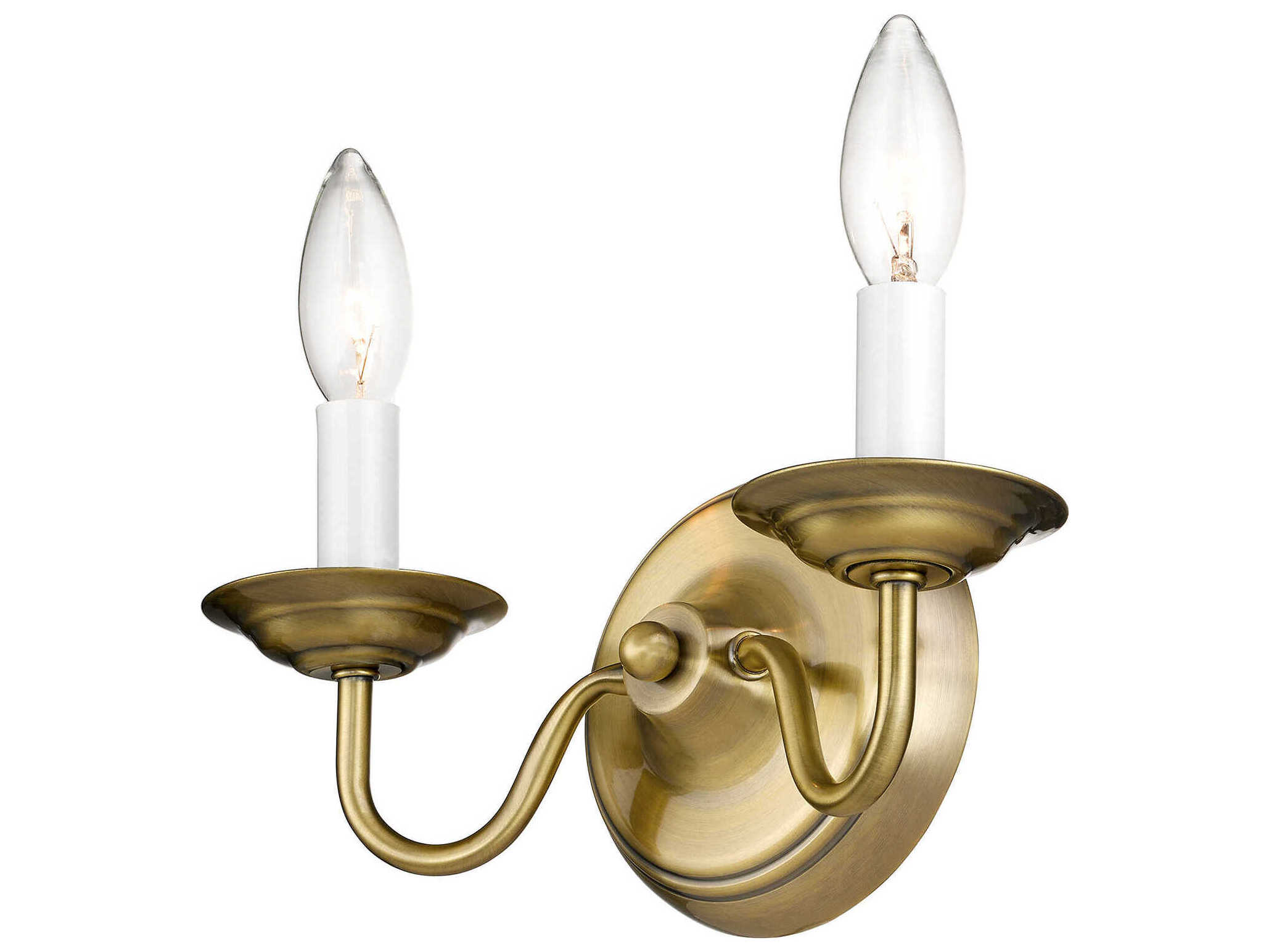 Livex Lighting Williamsburgh 2-Light Antique Brass Wall Sconce