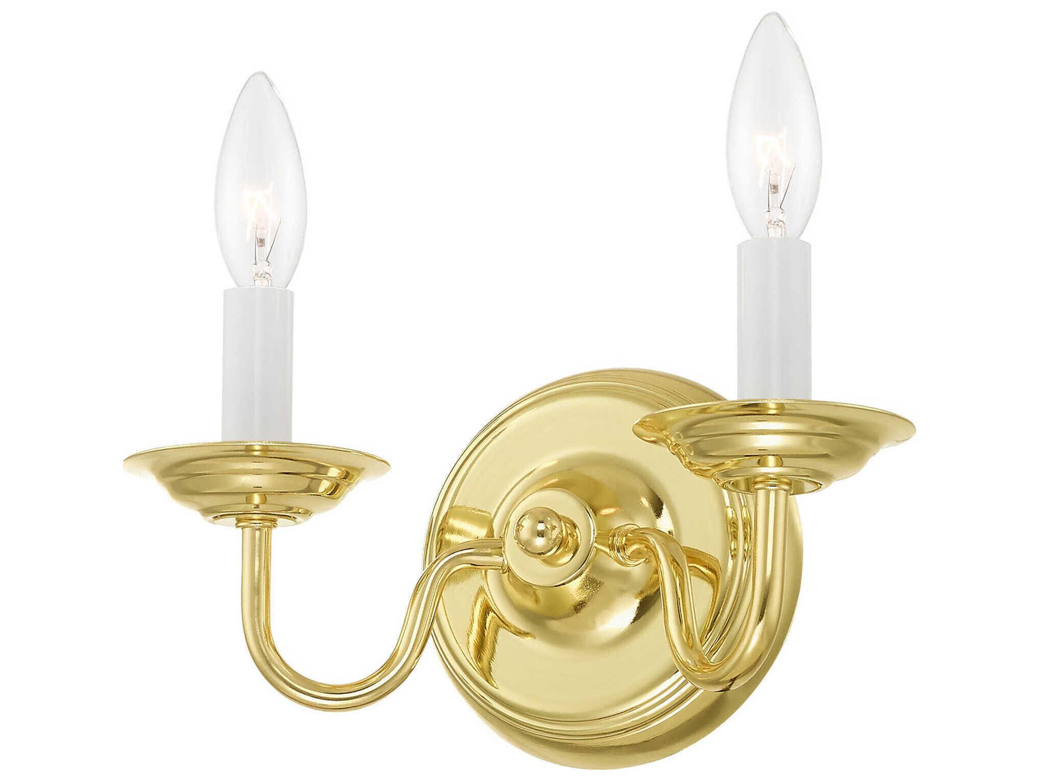 Livex Lighting Williamsburgh 2-Light Polished Brass Wall Sconce